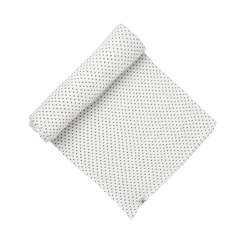 Navy Pin Dot Swaddle