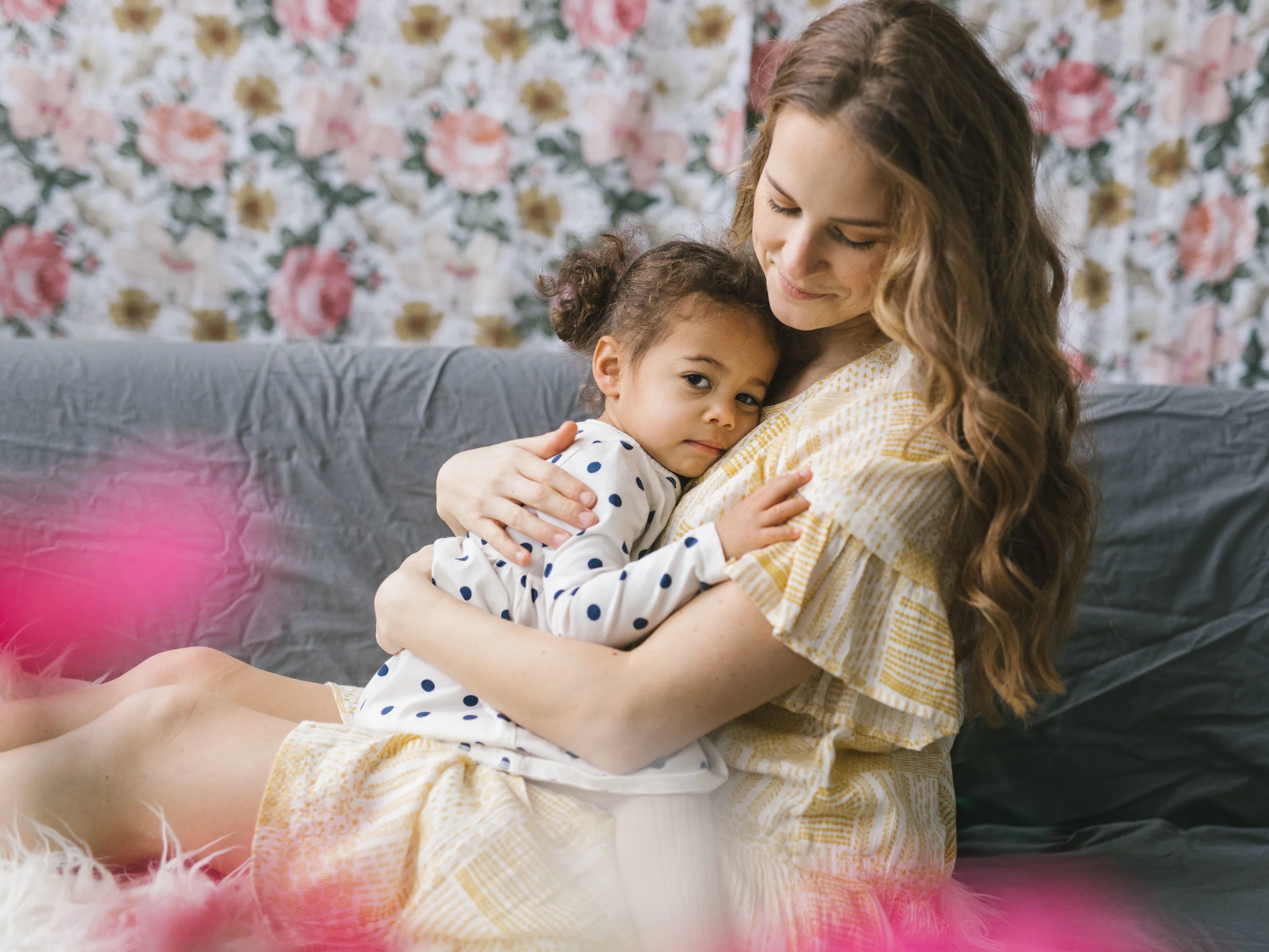Sweet, floral, and love filled studio session with a mama and her three little children by Seattle photographer Chelsea Macor Photography
