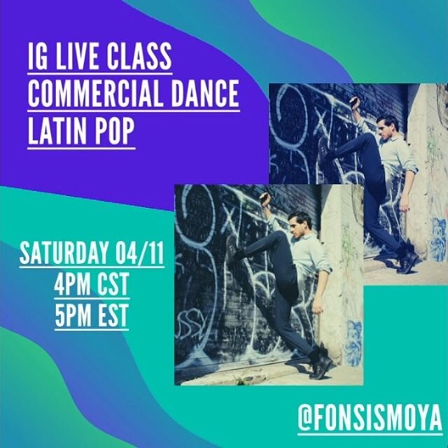 &bull;Let&rsquo;s dance. Let&rsquo;s feel good.&bull;
Join me this Saturday 04/11 at 4pm Ecuador time and 5pm NY time! 
We will groove/learn a choreo to some tropical music by the amazing @dannocean 🌴🕺🏻
Quarantine and staying at home can get weird