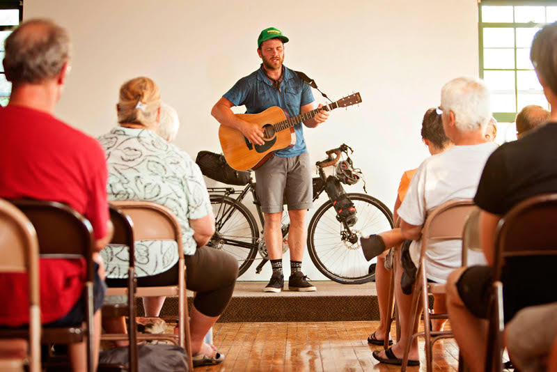 Weaver performed in Park Point during a 2015 bike tour where he road around all of Lake Superior.