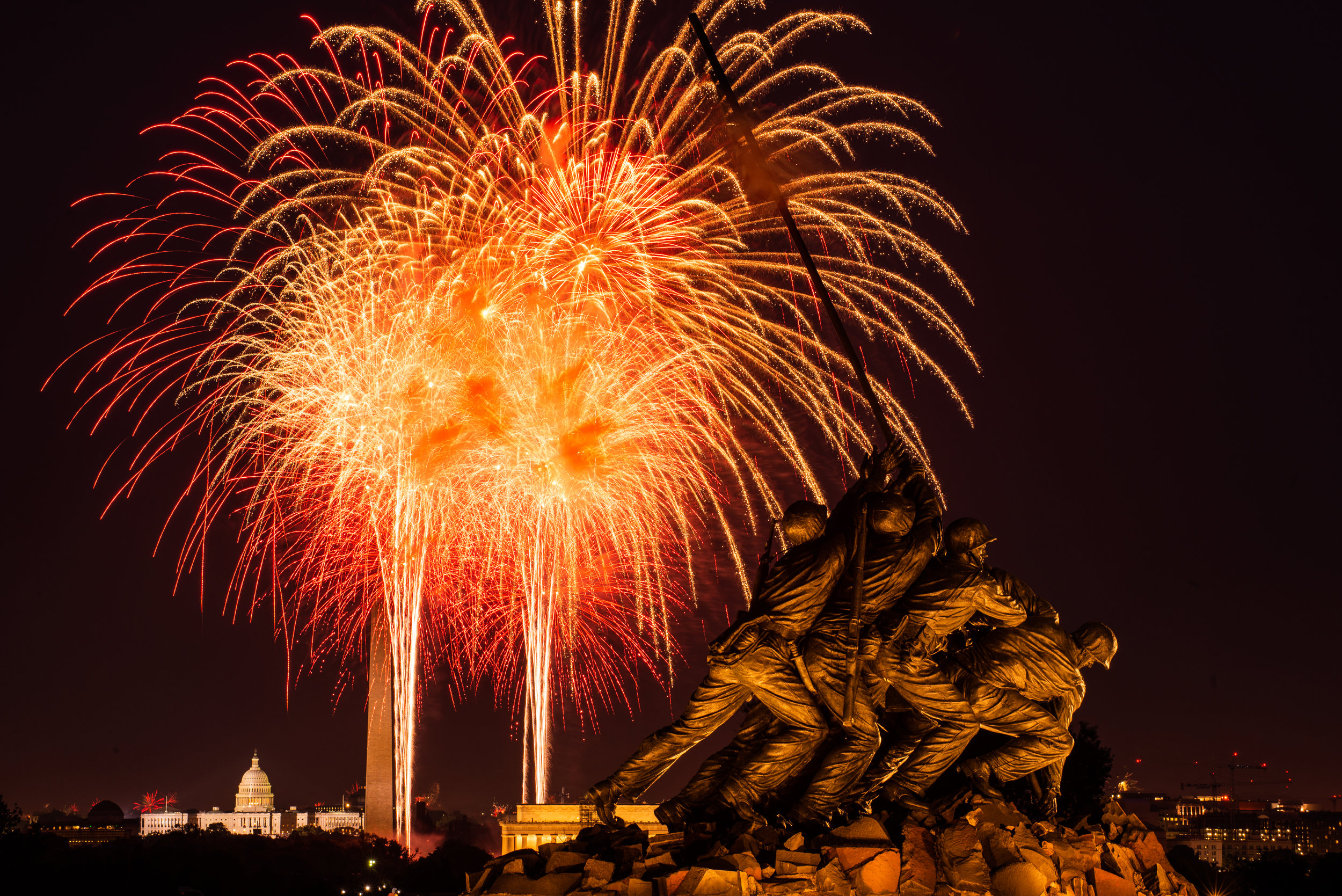 Fireworks over Iwo Jima