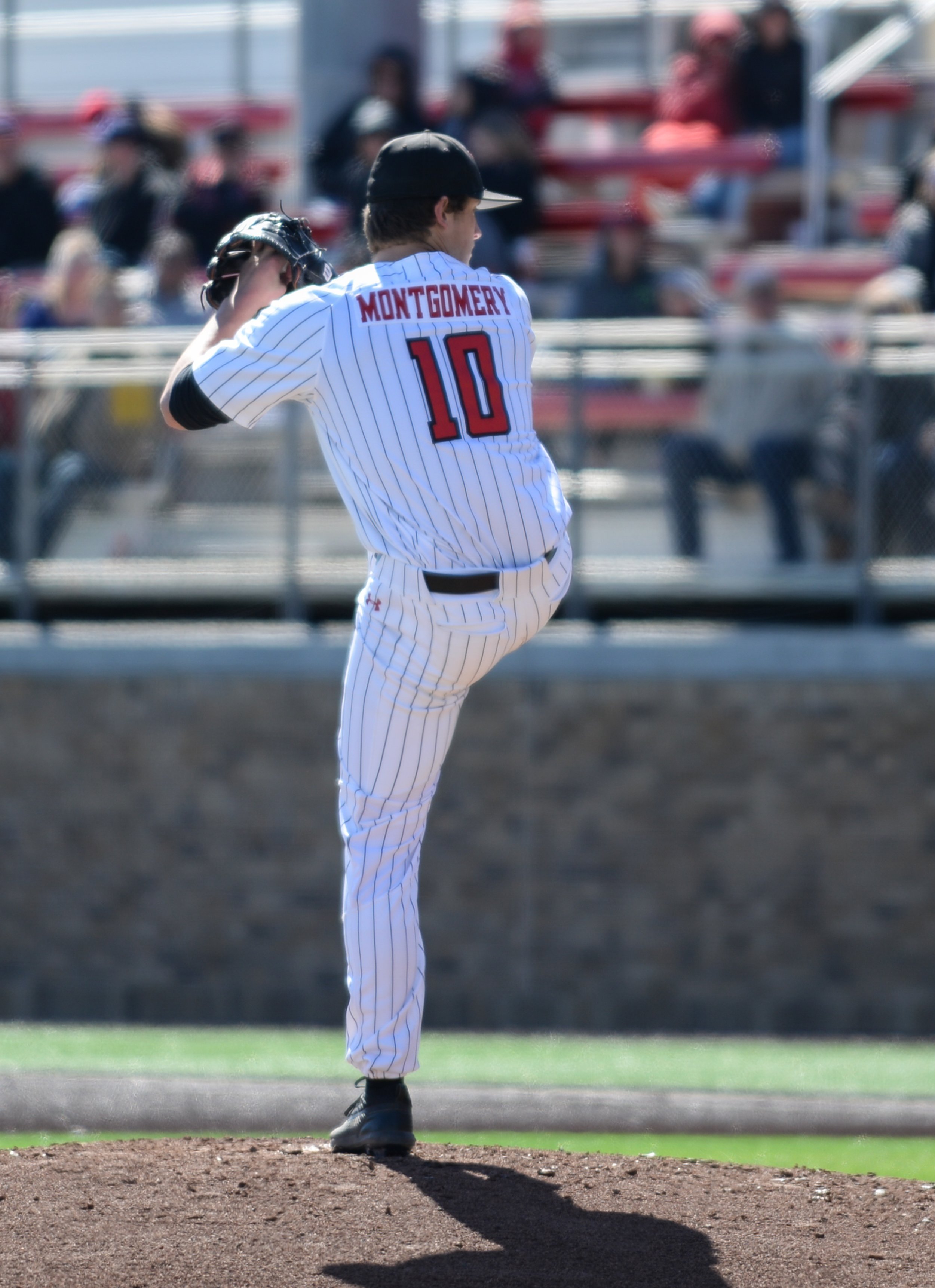  Texas Tech's Mason Montgomery (10) lines up to pitch during the third game of the series against Kentucky Sunday, Feb. 24, 2019 at Dan Law Field at Rip Griffin Park. Texas Tech defeated Kentucky 19-4 and swept the three game series. [Abbie Burnett/A