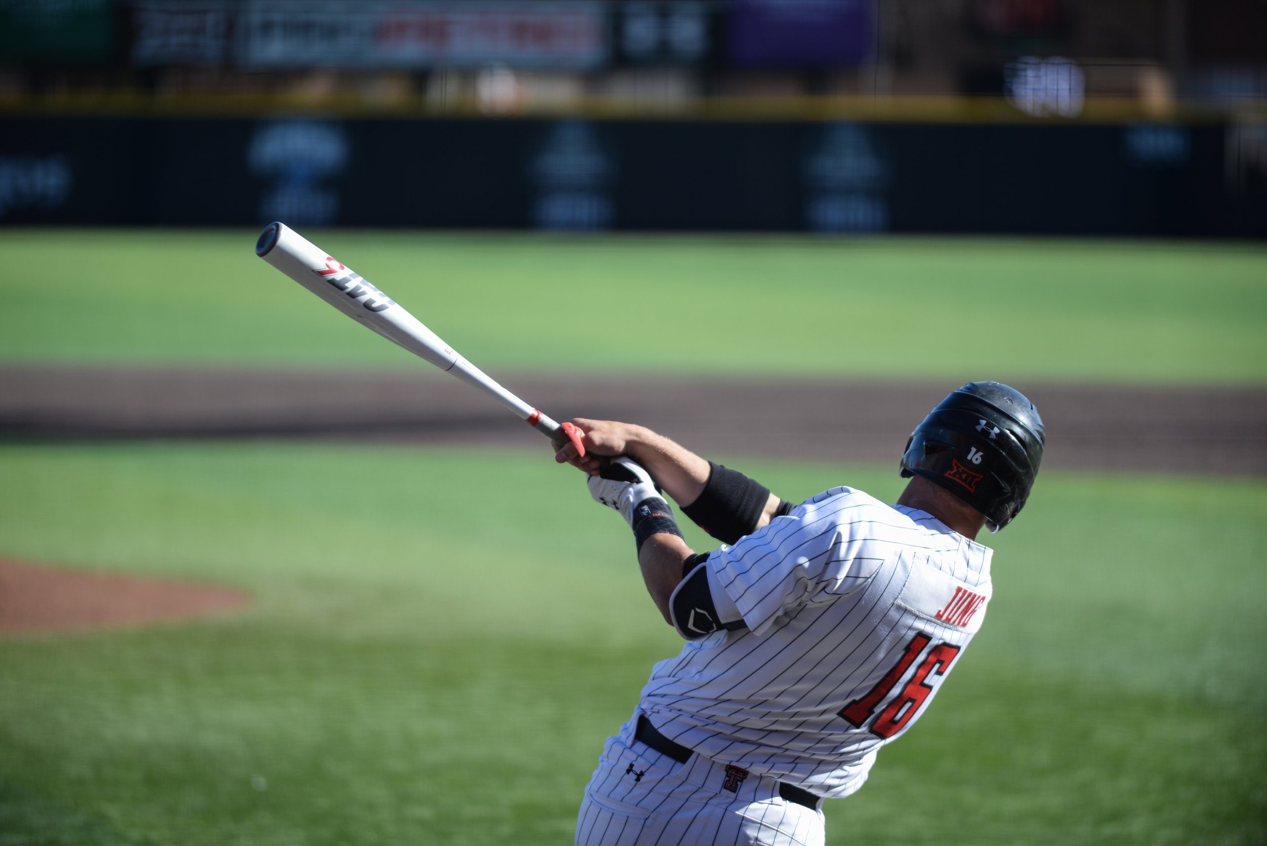  Texas Tech's Josh Jung (16) hits a base run after being walked the previous times he went to plate during the third game of the series against Kentucky Sunday, Feb. 24, 2019 at Dan Law Field at Rip Griffin Park. Texas Tech defeated Kentucky 19-4 and