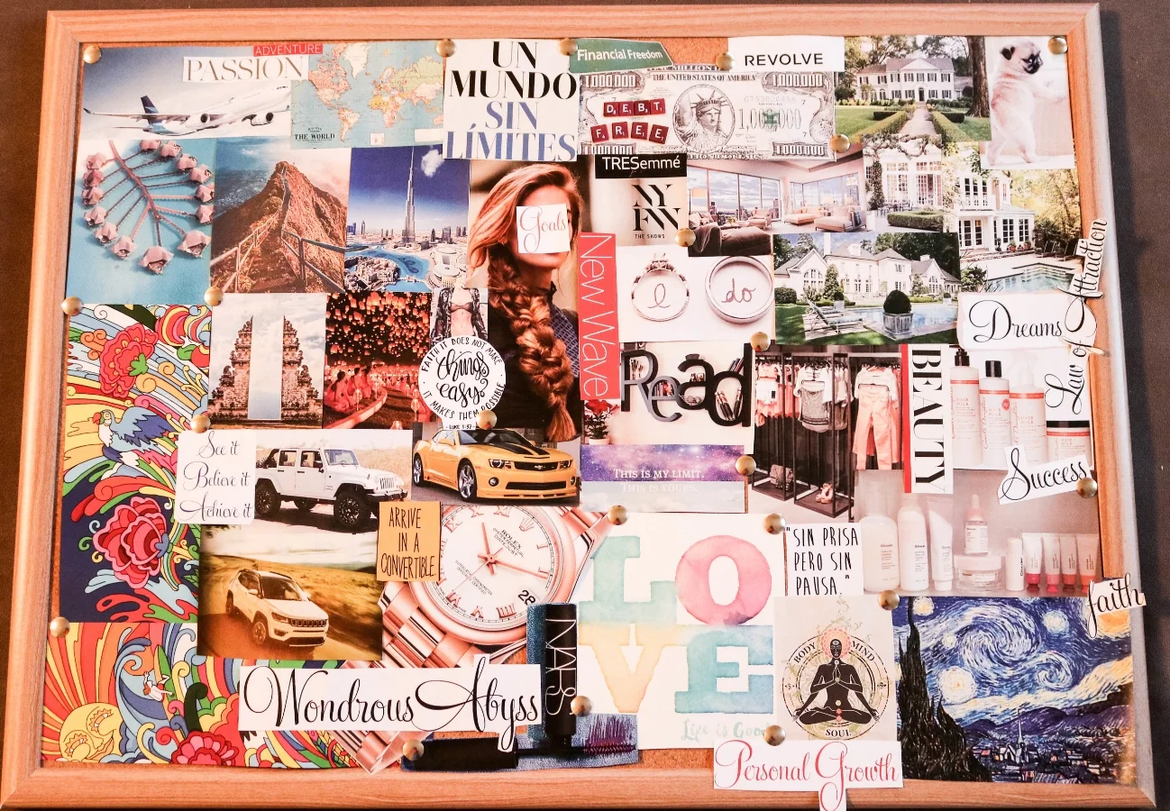 How my vision board turned out fully.