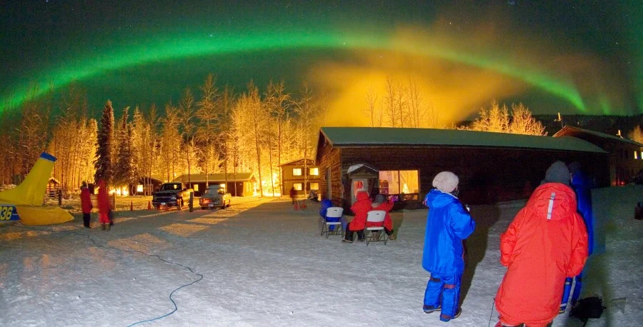 Aurora across Activity Center photo by McClean Image Studio