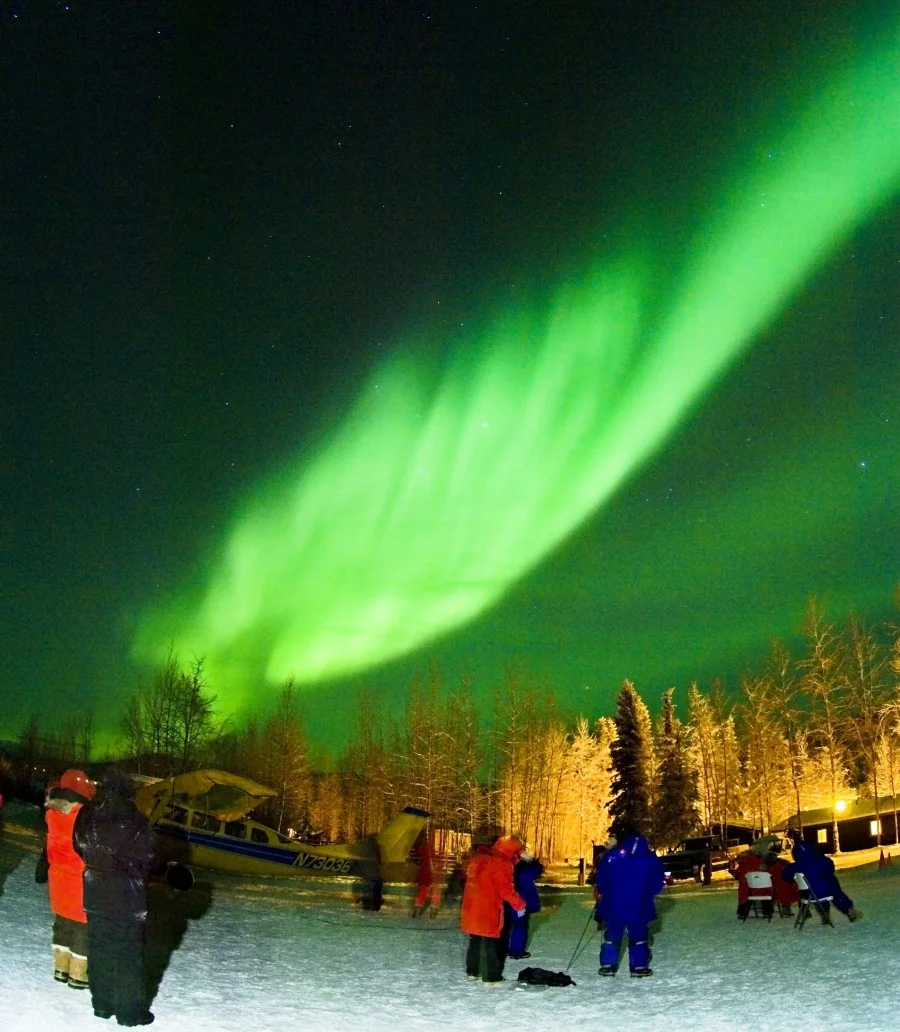 Aurora Borealis over Chena Hot Springs airstrip photo by McClean Image Studio