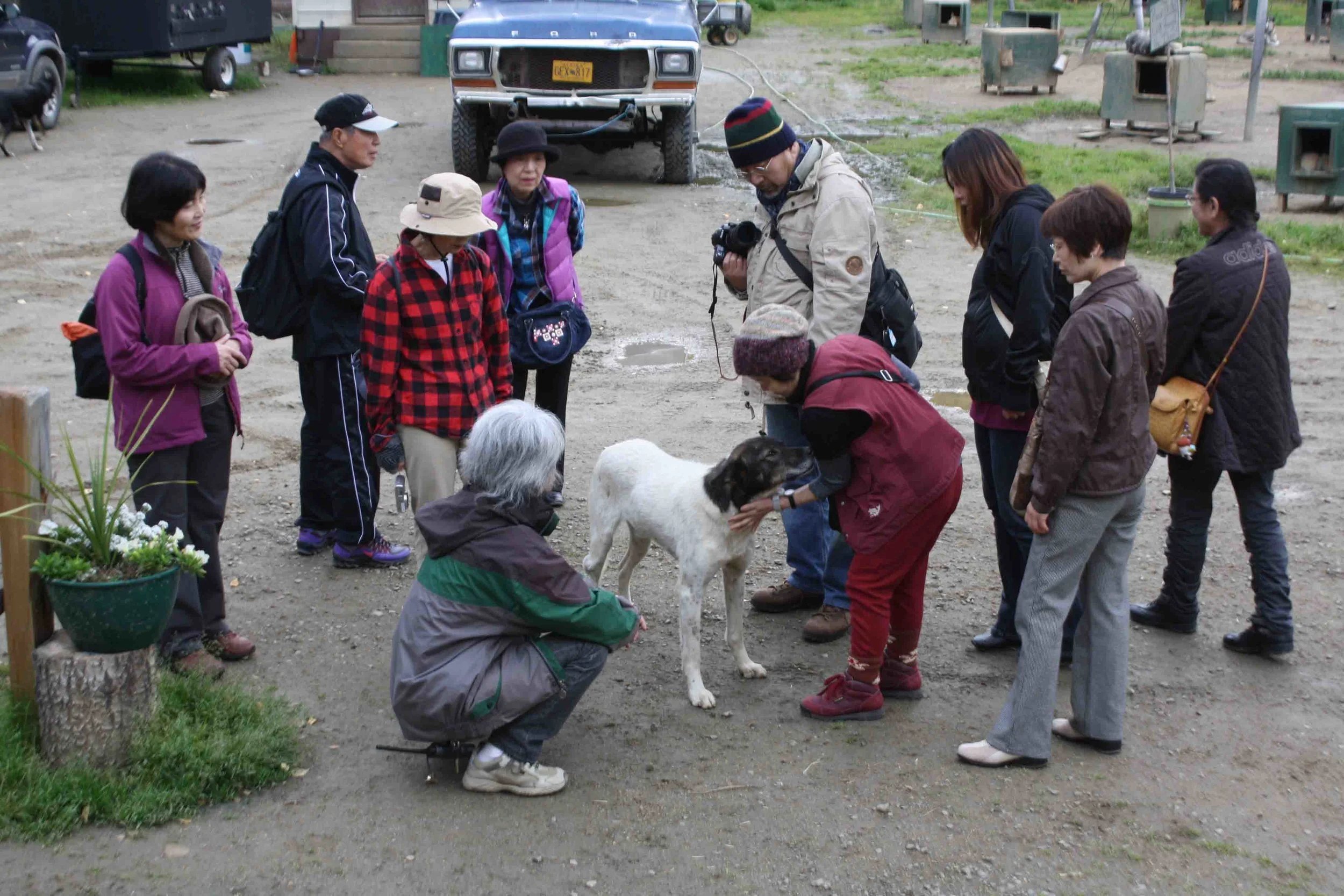 George with a tour group