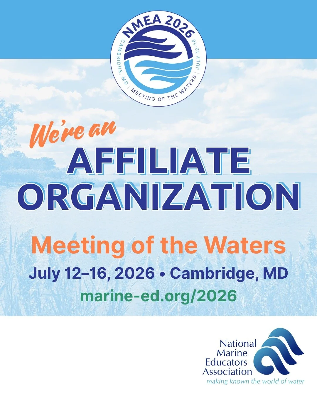 🌊 We&rsquo;re an Affiliate Organization for NMEA 2026!

WAN is excited to partner with the National Marine Educators Association as an Affiliate Organization for NMEA 2026: Meeting of the Waters, taking place July 12&ndash;16, 2026 in Cambridge, Mar