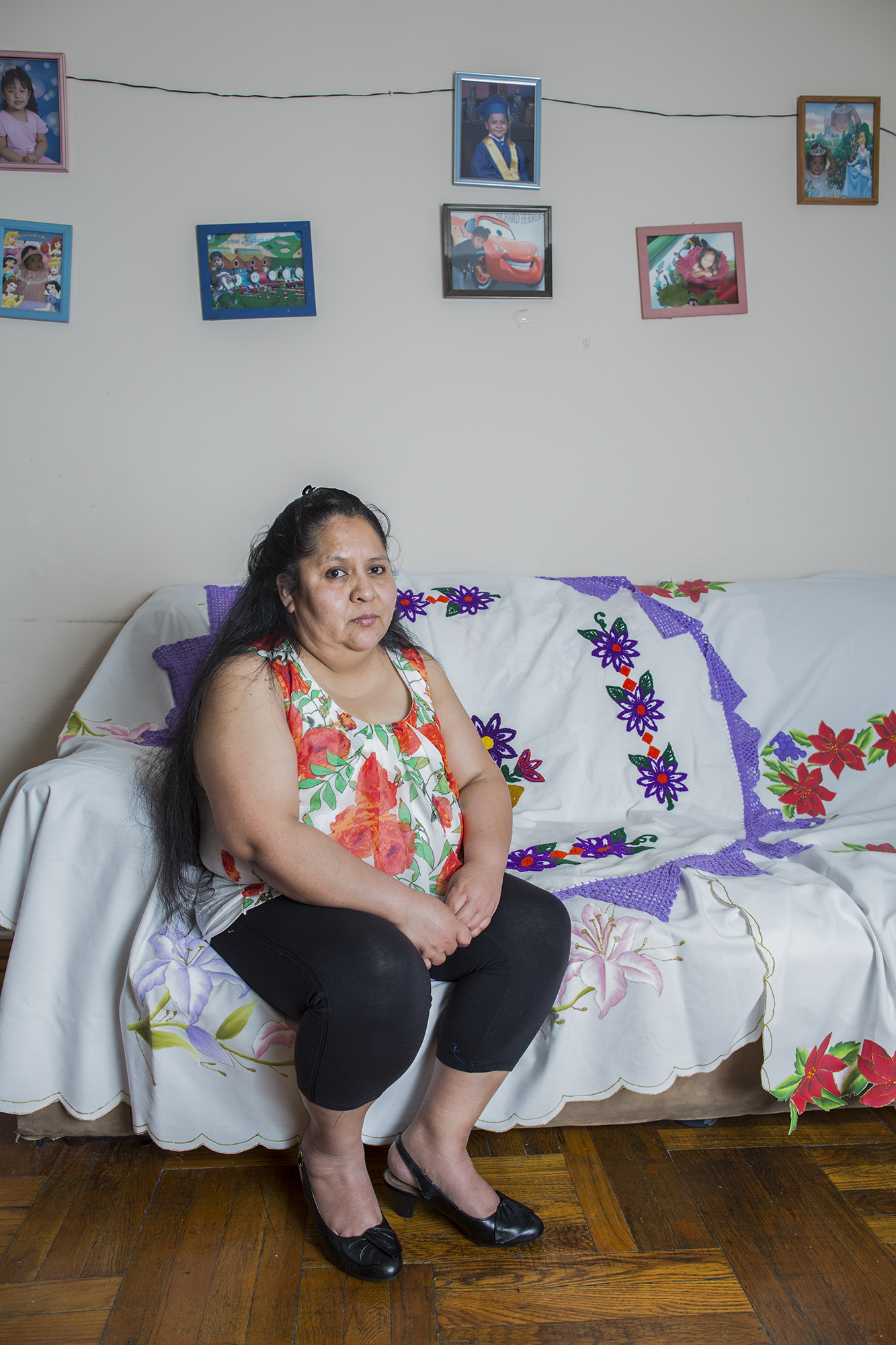 Elizabeth Herrera in her house in Bay Ridge, Brooklyn. She is from Temascalapa Puebla - living in New York for the last 16 years. She has two children born in the United States. For now she is working in a bakery and is part of the Adventist Church.