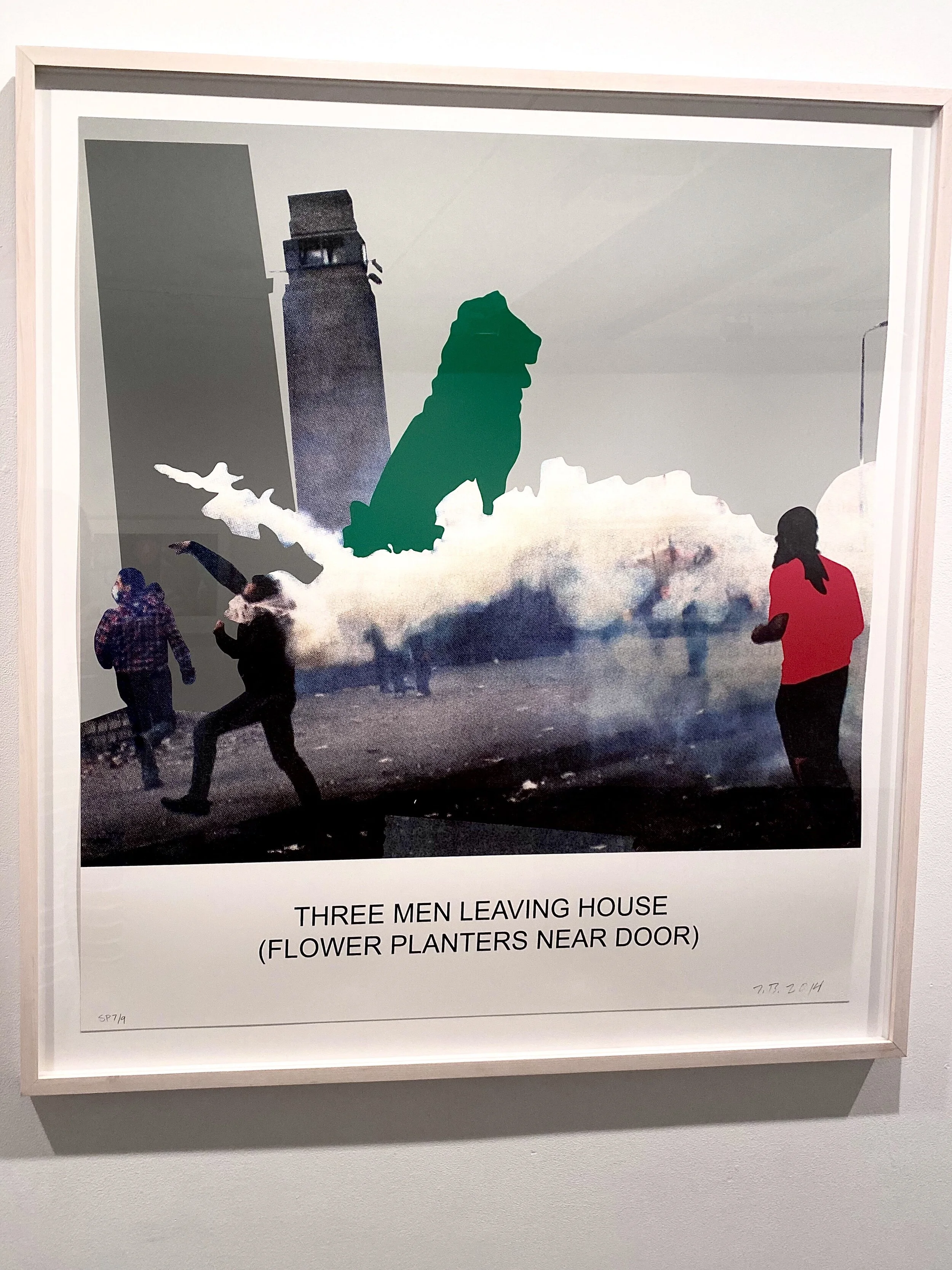 Staff Favorites: "The News: Three Men Leaving House" by John Baldessari