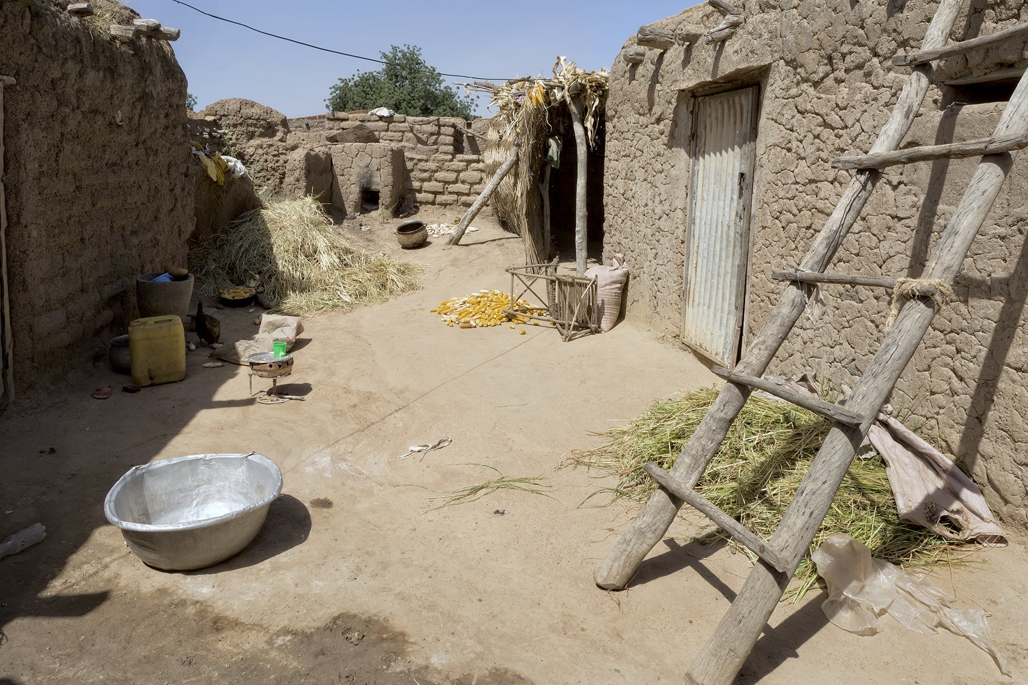 Ancien Village, Courtyard, Ladder, and Bowl, 2012