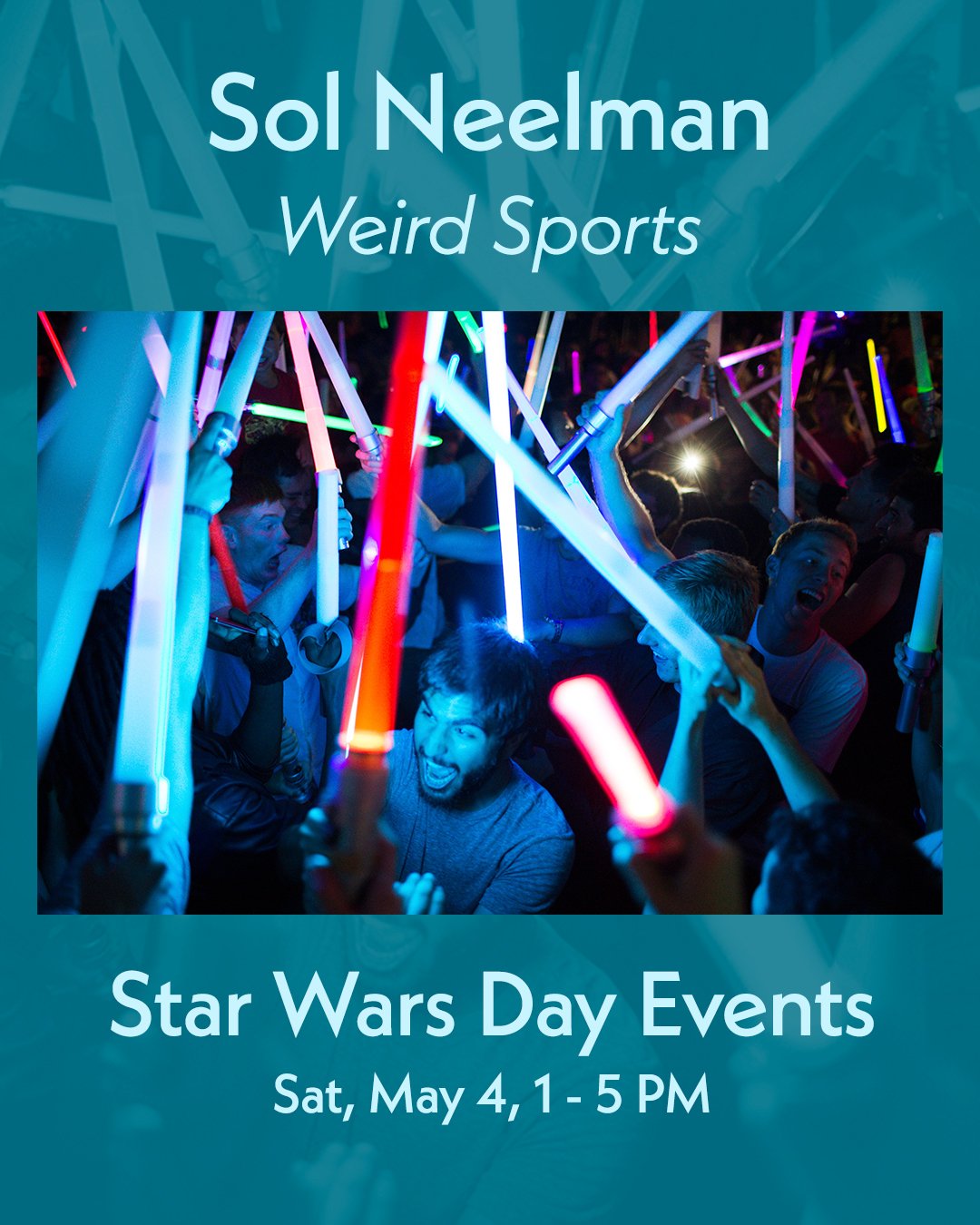 We are excited to bring you special Star Wars Day Events at Blue Sky on Sat, May 4 from 1 - 5 PM. Come dressed up as your favorite Star Wars character and celebrate Sol Neelman and his exhibition &ldquo;Weird Sports&rdquo;. This special afternoon wil