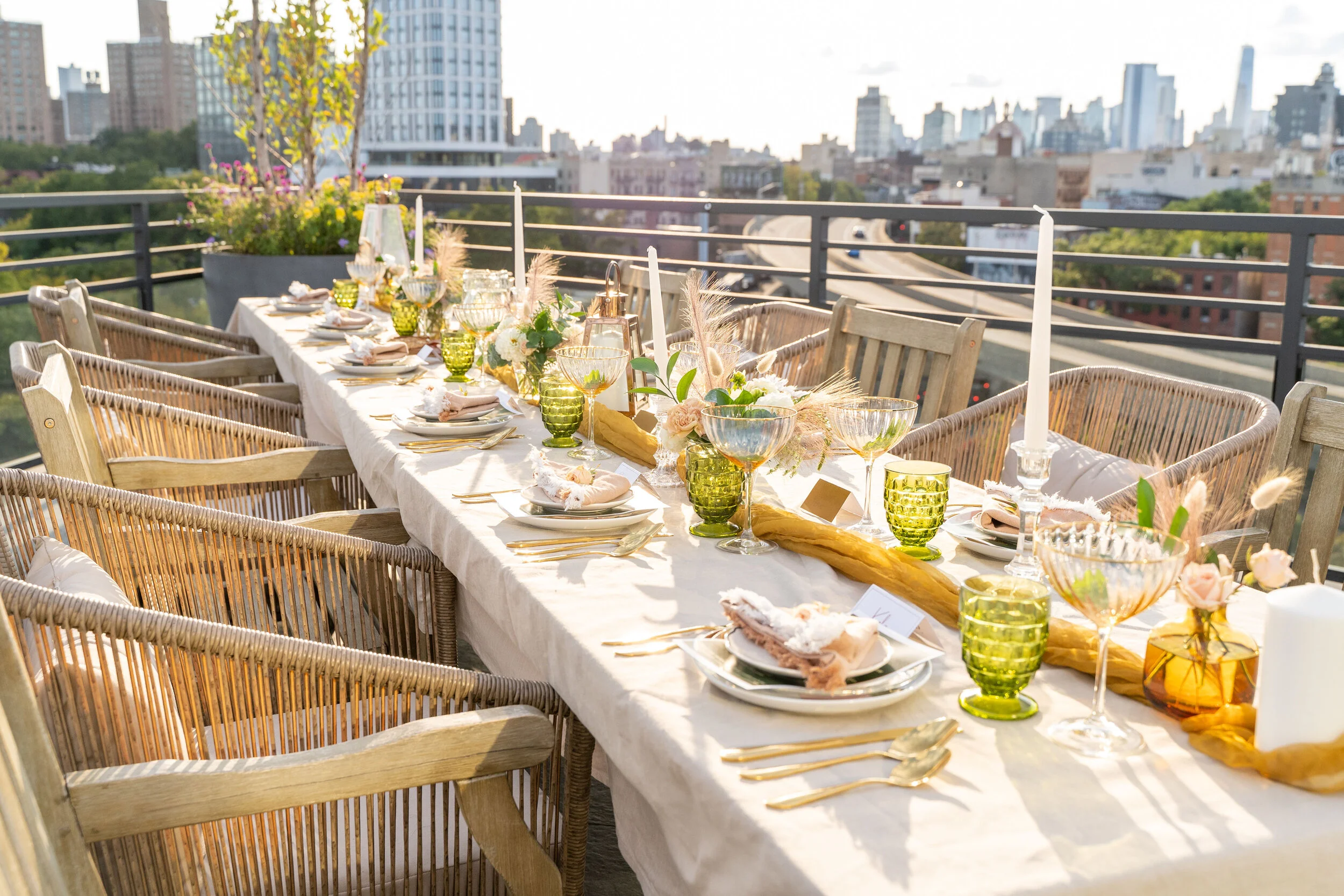 A Dreamy and Romantic Rooftop Dinner for 11 