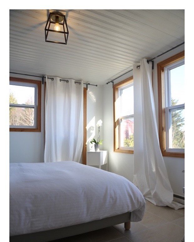 The sunny porch room at Raspberry Cottage. For this remodel, a local craftsman poured a new layer of a concrete like material to level and seal the floor from elements, as the floor was uneven and not sealed from weather. Wood was also replaced throu