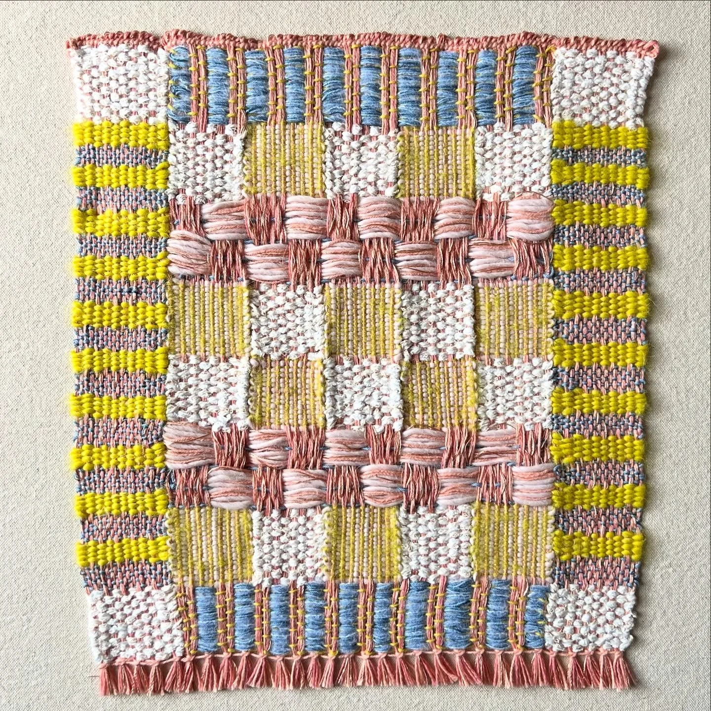 This woven beauty will land in my shop later this week&hellip;newsletter subscribers will be first to know!

After ignoring this piece for a year, I finally got her all trimmed and framed! I am learning to ride the ebbs and flows of creative energy. 