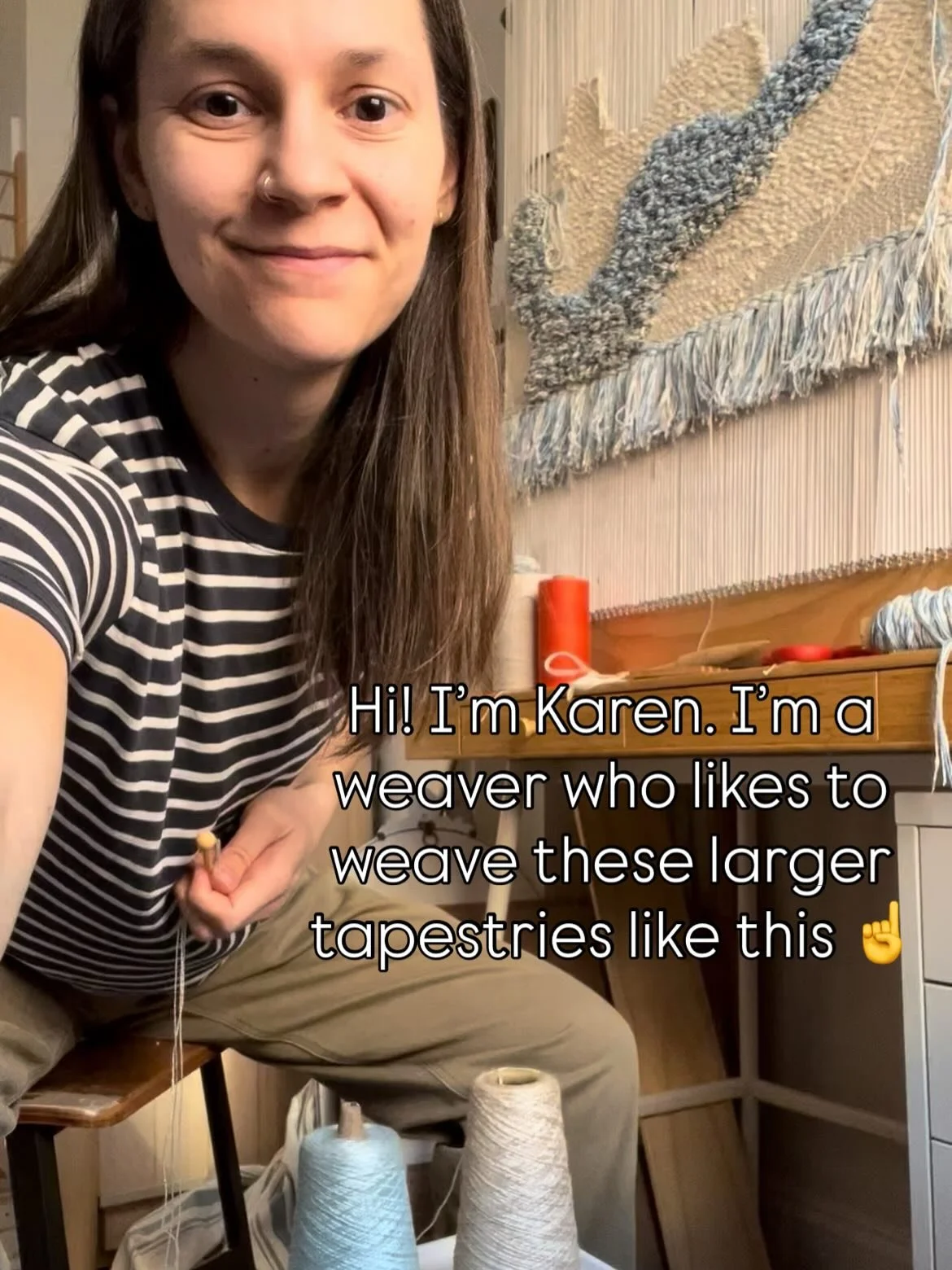 Hi! I&rsquo;m Karen and I&rsquo;m a weaver who likes to weave these larger tapestries like this ☝️ 

And tiny tapestries like these sweet ones! 

If you&rsquo;re an artist, you might read things from the experts that say you need to &ldquo;be known f