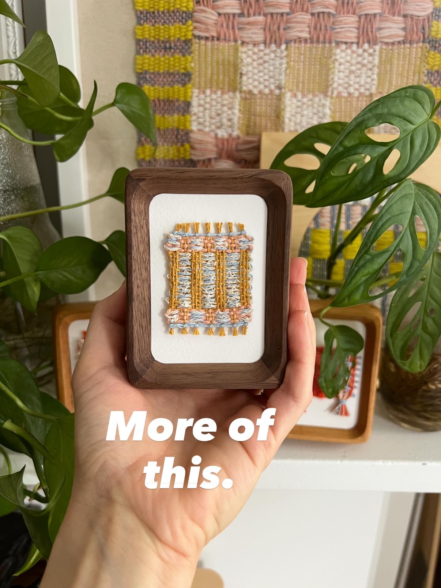 Who&rsquo;s with me?? I&rsquo;m obsessed with this tiny 3x4 inch frame. Holding art in the palm of your hand will always be better than these phones we can&rsquo;t quit.

There are a handful of these framed tiny tapestries waiting for you to collect!