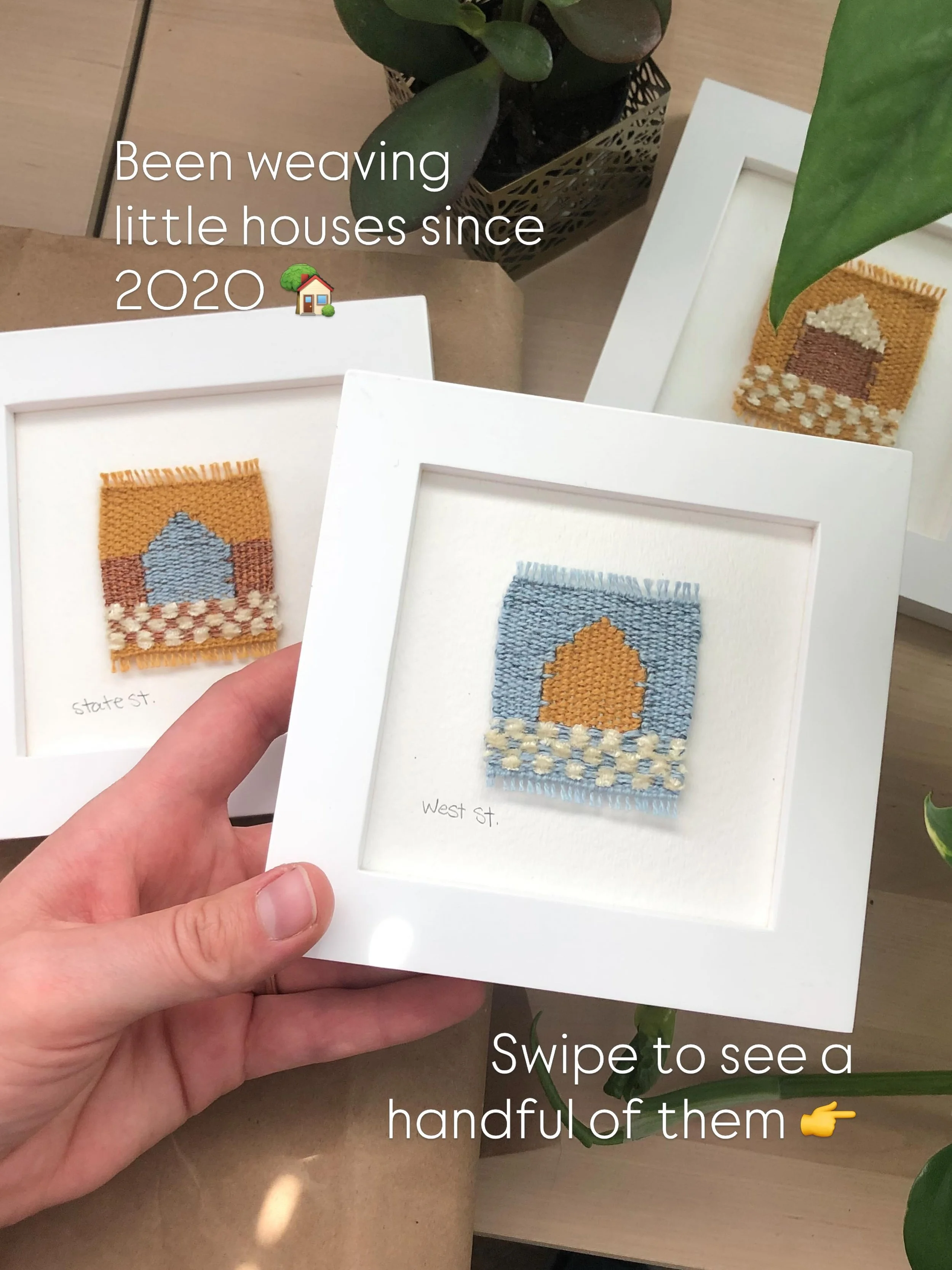 No one likes a look back at past work more than me&hellip;Here&rsquo;s a look at woven houses from the last six years 🏡 New pieces are in the works! 

Themes in the past have been centered around things like what/where is home, housing growing babie