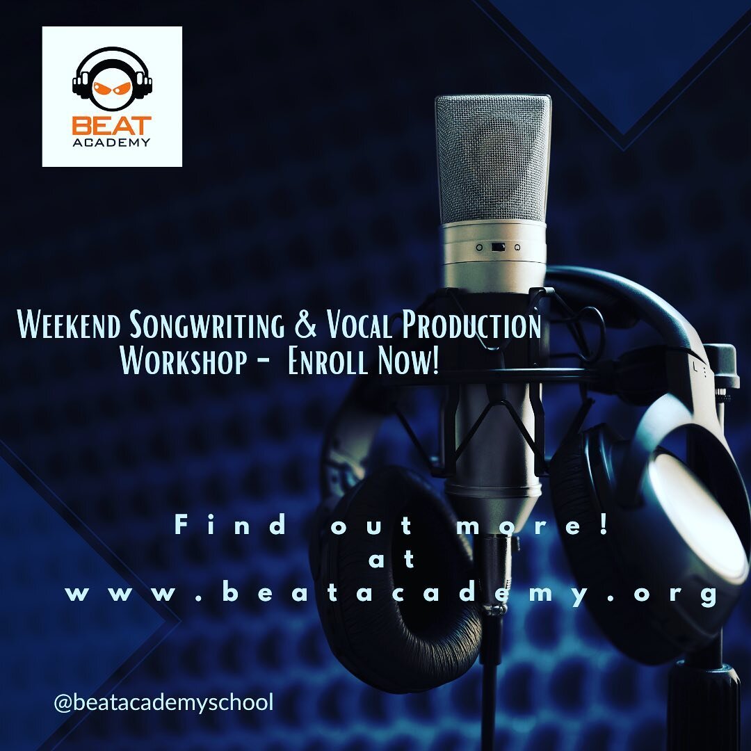 Get inspired and join us for some great Songwriting &amp; Vocal Production Workshops in July!!!
Link in Bio!😎🎤😎🎤#pop #songwritersofinstagram #songwriter #vocalist #musicproduction #musicproducer #beatacademy #popsong