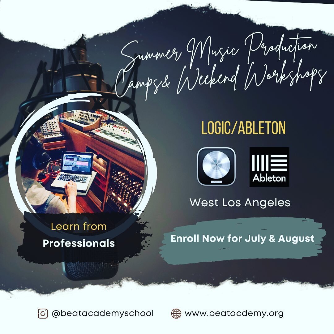 Summer Music Production Camps are posted!!! Come hang and make music with us @revival.la !
Link in bio😎#musicproducers #musicproduction #musicschool #logicprox #ableton #revivalstudio #beatacademy #summervibes #summercamp