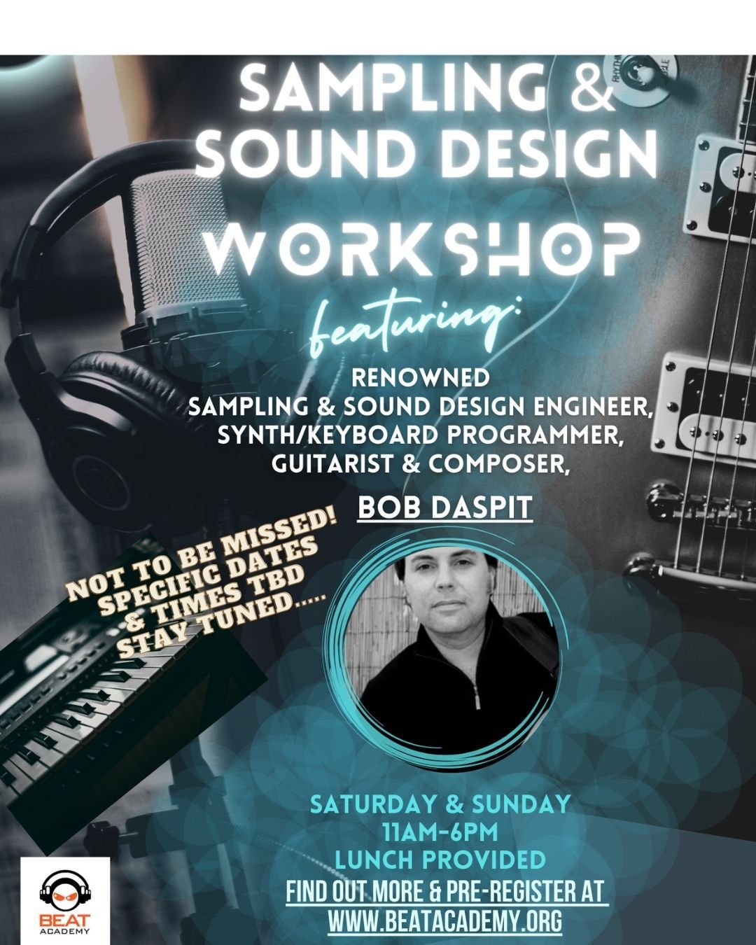 Ever been curious about sampling &amp; sound design??? Get on the list at www.beatacademy.org for this SAMPLING &amp; SOUND DESIGN WORKSHOP in Los Angeles - coming this summer 2024 with Bob Daspit! Link in bio! #beatacademy #bobdaspit #sounddesign #s