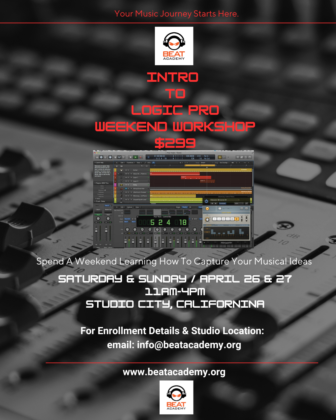 Spring "Intro To Logic Pro Weekend Workshop" April 2025