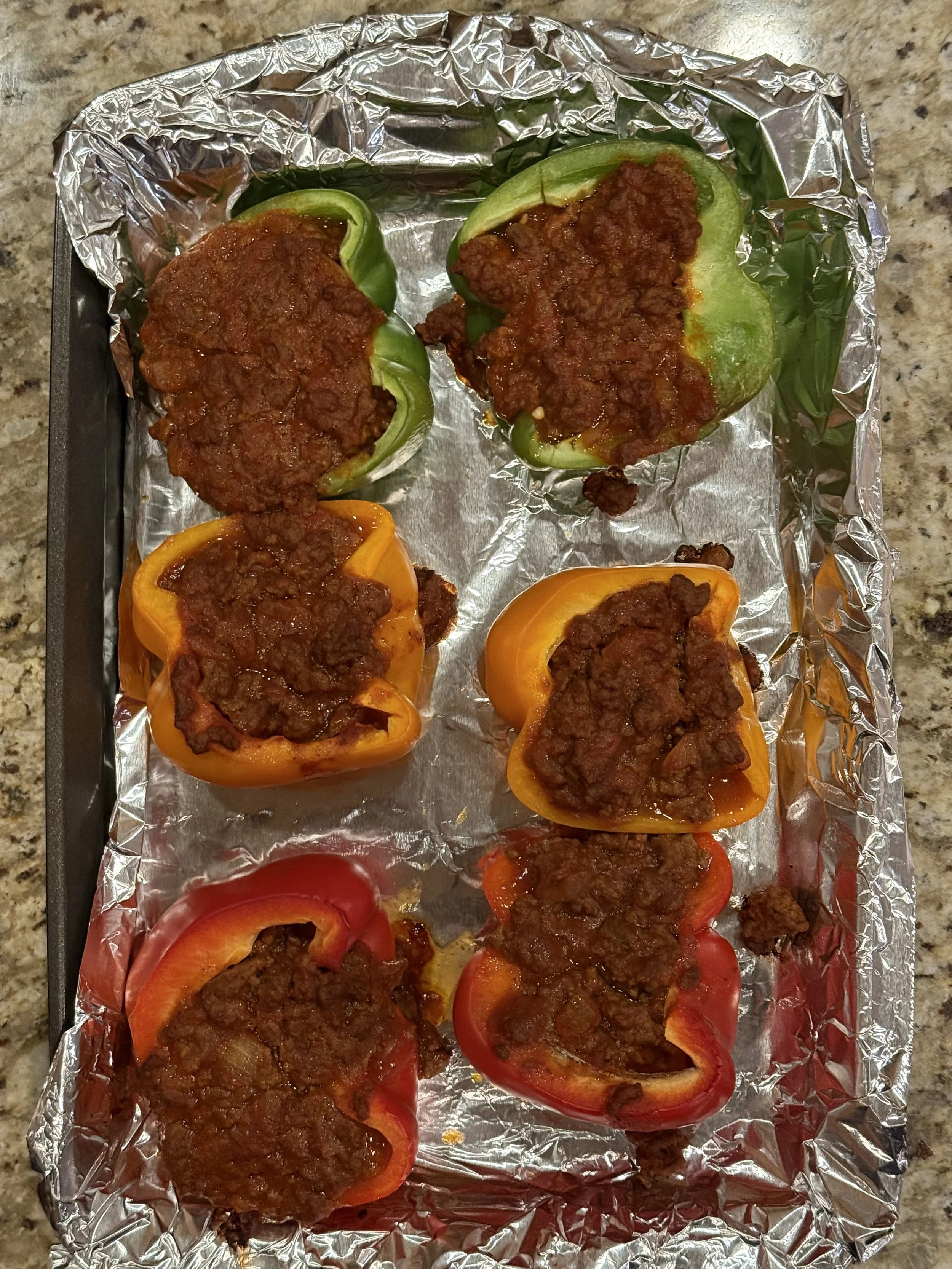 Sloppy Joe Stuffed Green Peppers