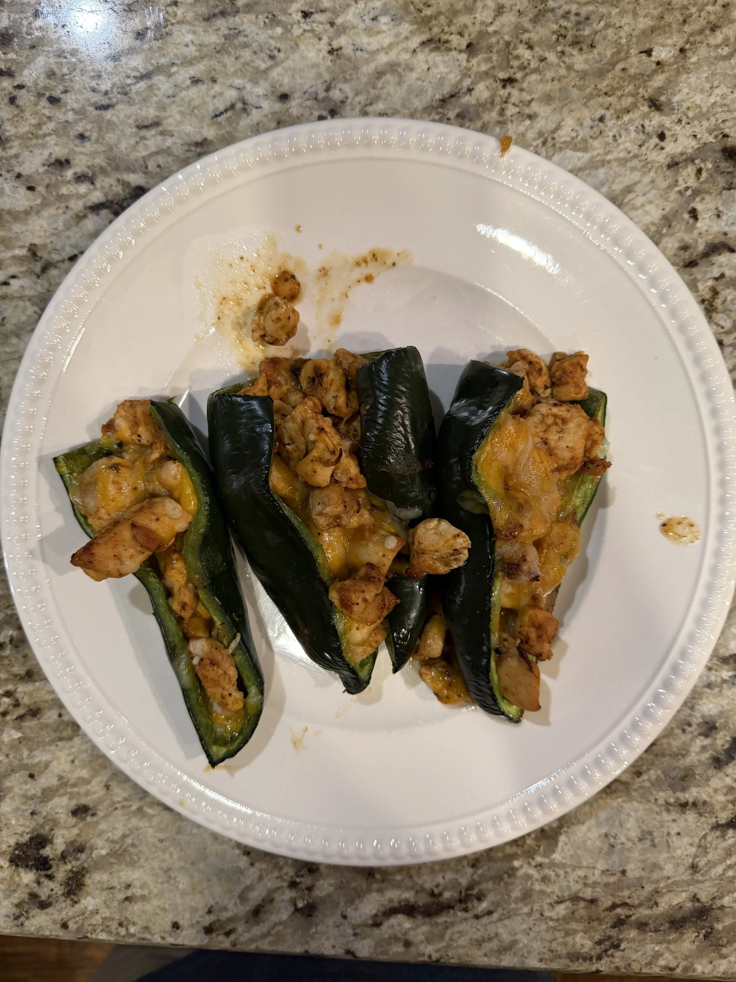 Chicken Stuffed Poblano Peppers