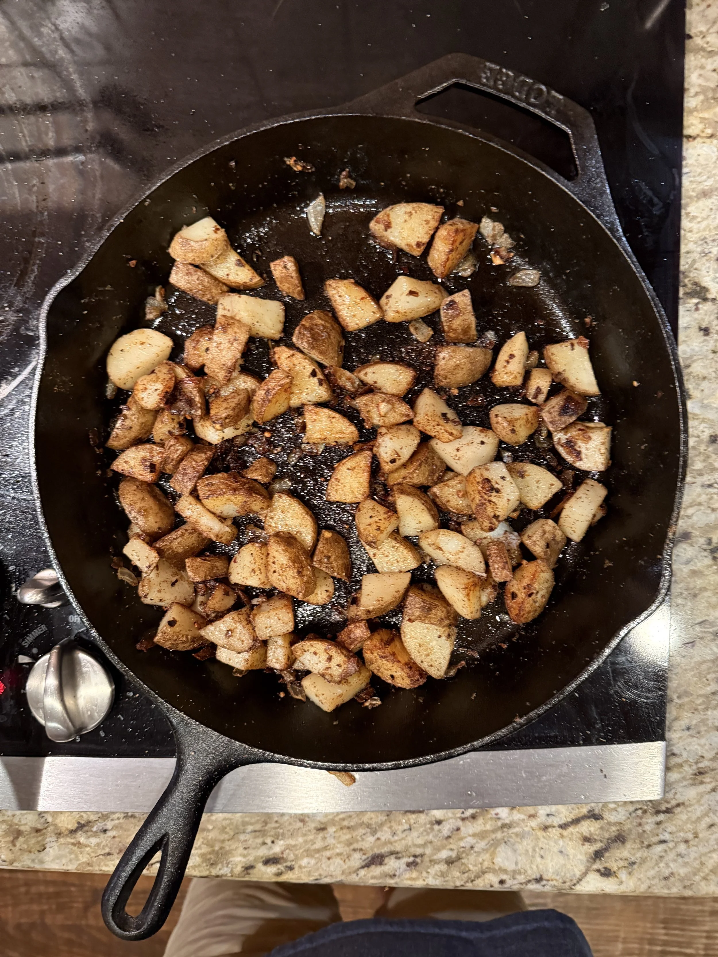 Spicy Coriander Pan Potatoes
