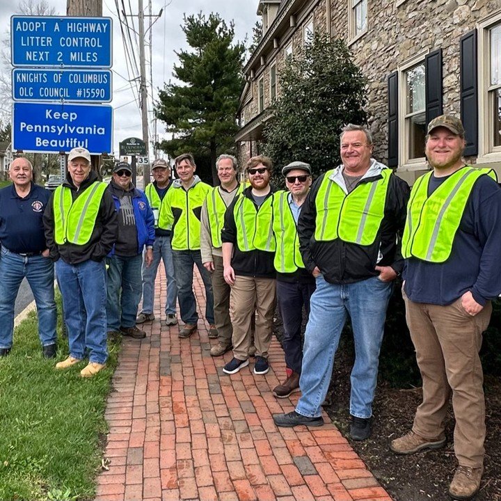 On Saturday April 13th members of the OLG Knights dedicated their time and energy to the Adopt a Highway Buckingham Community program to collect and dispose of nine bags of trash along a 2 mile stretch of highway.