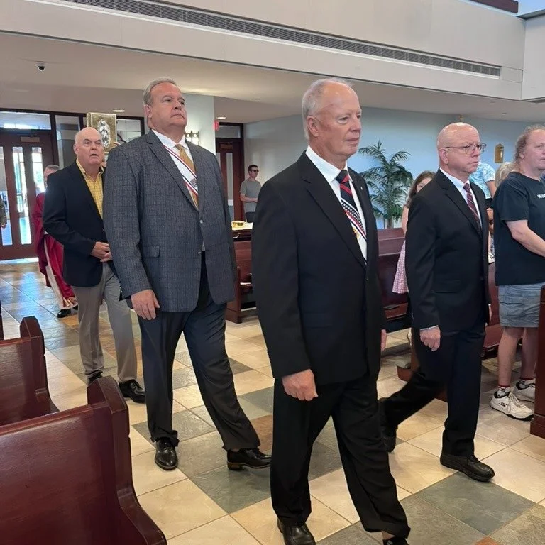 Our Lady of Guadalupe Knight's of Columbus Council 15590, a fraternal order, processing in unity at the June 29th 9AM Mass