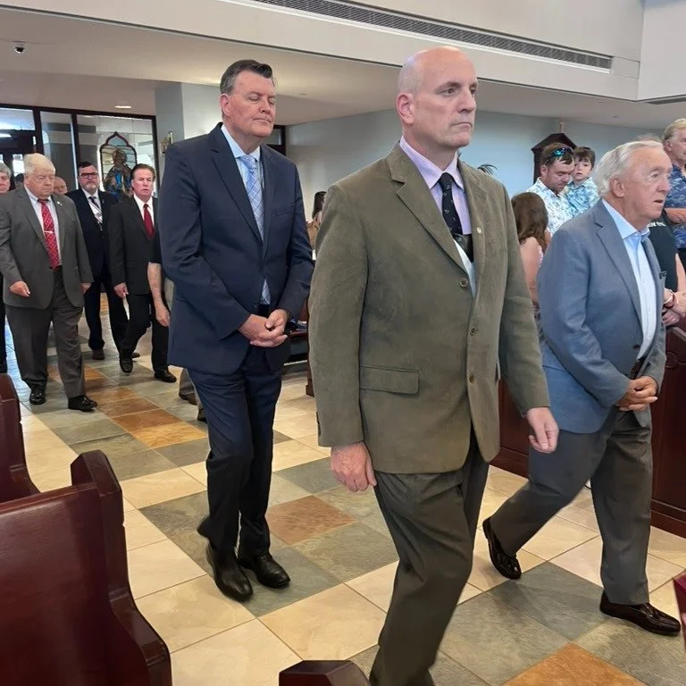 Our Lady of Guadalupe Knight's of Columbus Council 15590, a fraternal order, processing in unity at the June 29th 9AM Mass