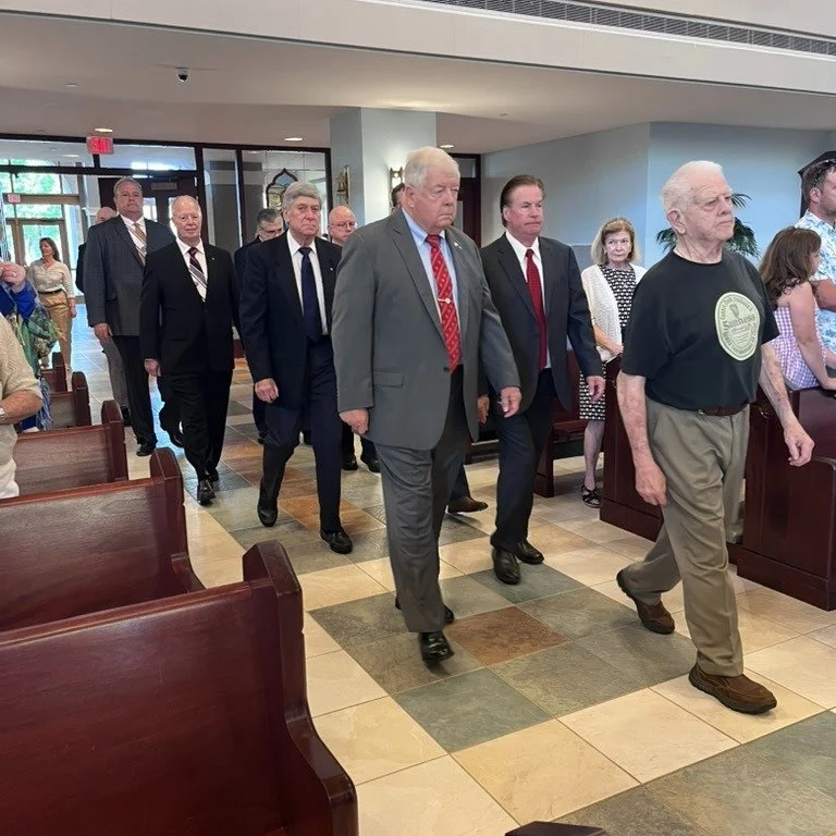 Our Lady of Guadalupe Knight's of Columbus Council 15590, a fraternal order, processing in unity at the June 29th 9AM Mass