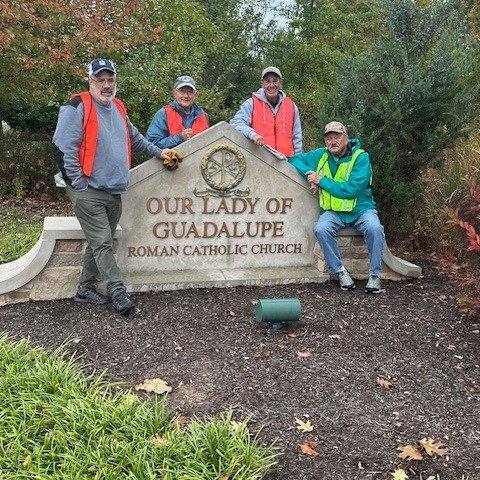 The Knights of Columbus at Our Lady of Guadalupe Council 15590 Road Cleanup volunteers collected bags of debris along Cold Spring Creamery Rd October 11, 2025.