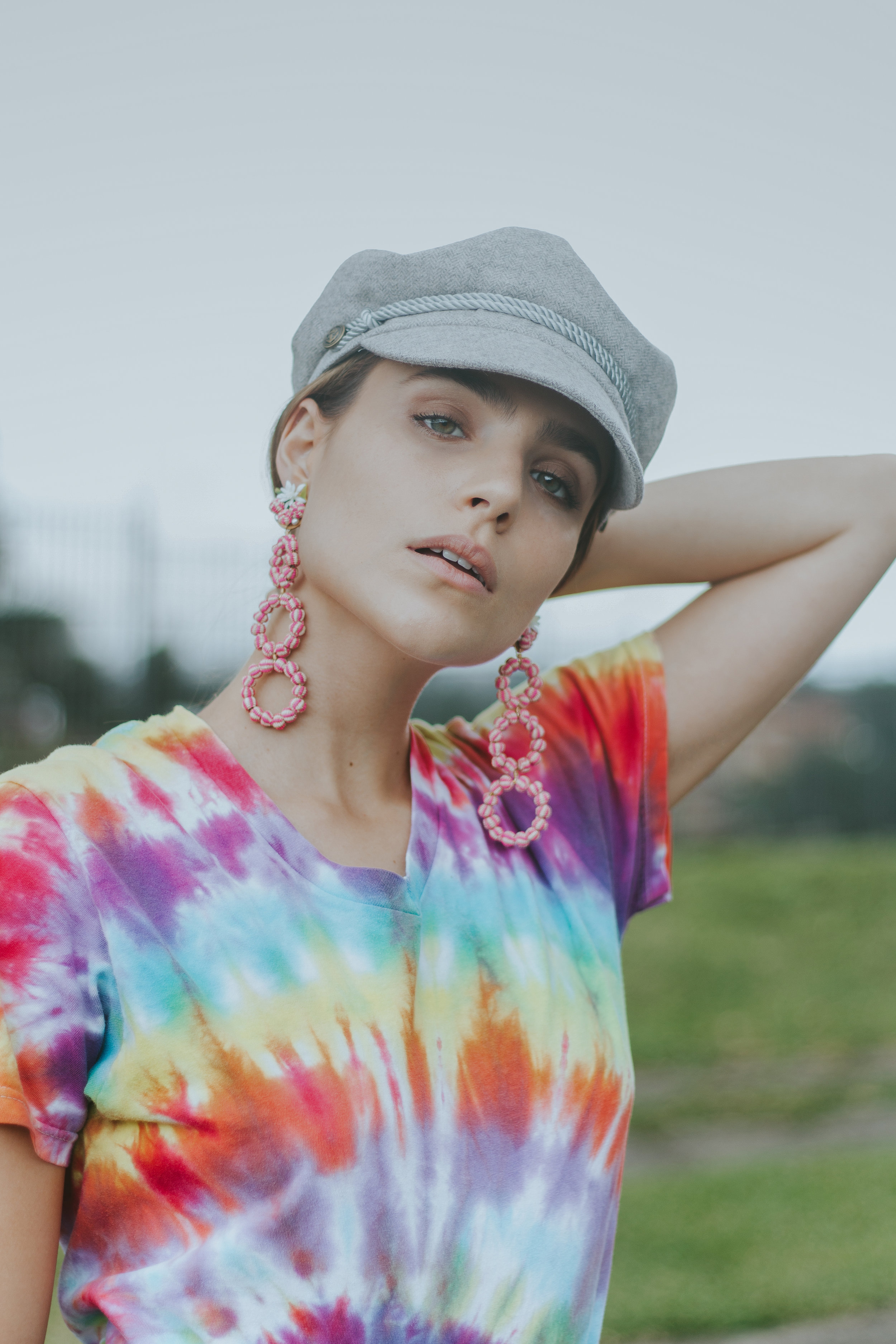 De Noche Vintage T-shirt Mercedes Salazar earrings via Corazon de Piña