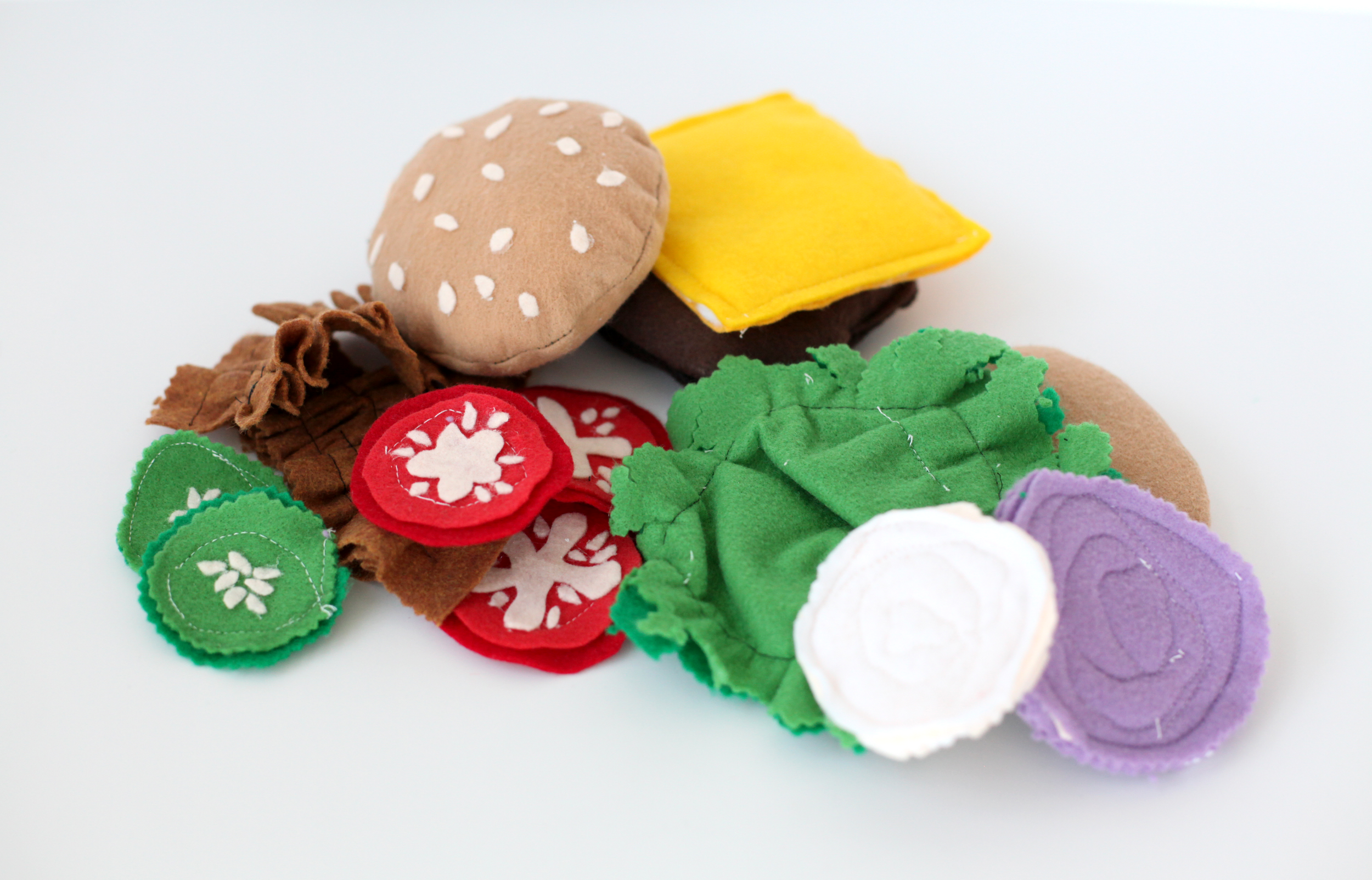Hand sewed and stuffed with cotton.