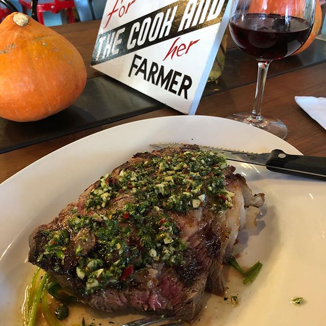 Because...I&rsquo;m borderline hangry! And I love The Cook and Her Farmer&rsquo;s ribeye with chimichurri! #yum #cheflife #oakland