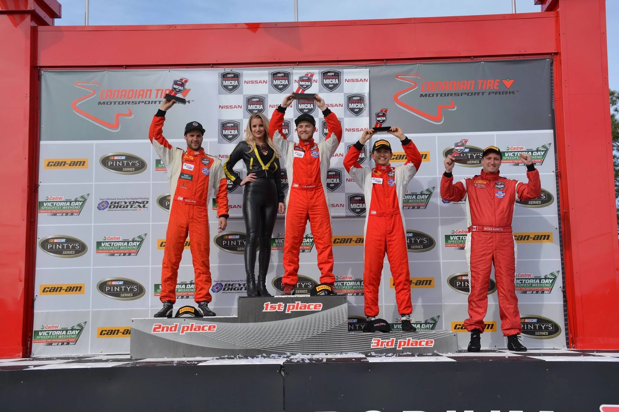 Race 1 Podium: After putting it all on the line just to be on the grid there was one key emotion. Relief. (Photo: Nissan Micra Cup Facebook)