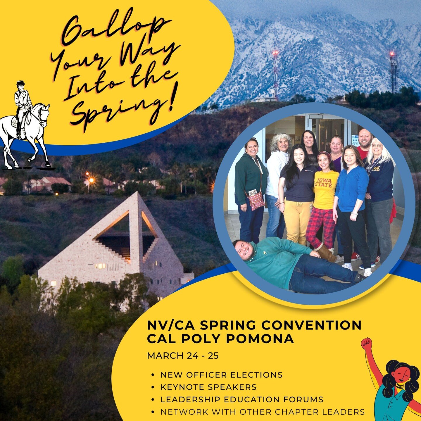 Spring Convention is 17 days away! Remember, it takes place on March 24-25, 2023 at the Kellogg West Conference Center and Lodge located on the Cal Poly Pomona Campus in Pomona, CA. You will find the agenda, registration link as well as the lodging d