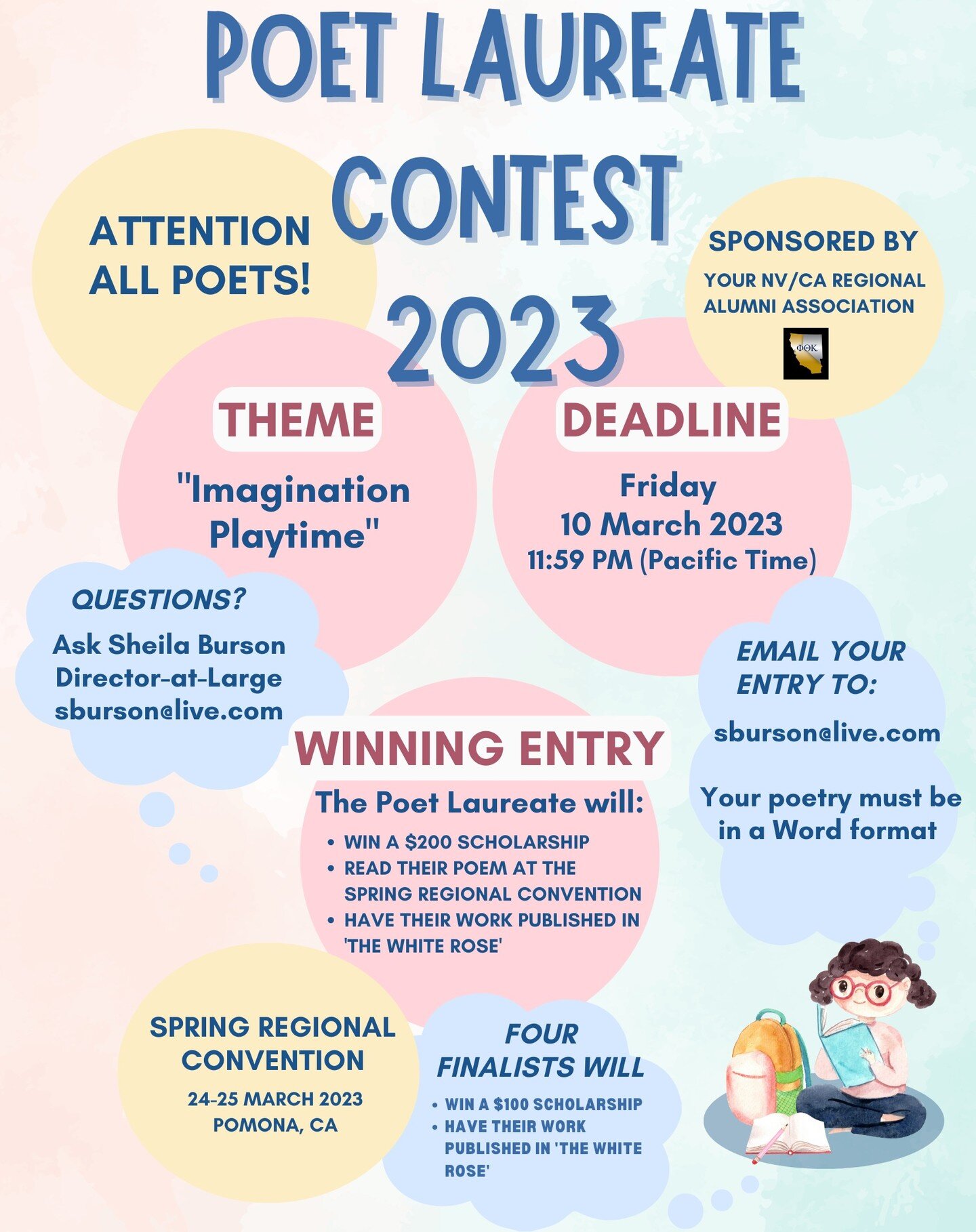 Poet Laurate Contest Due this Friday! 
#ptk #ptkhonorssociety #phithetakappa #phitethakappahonorsociety