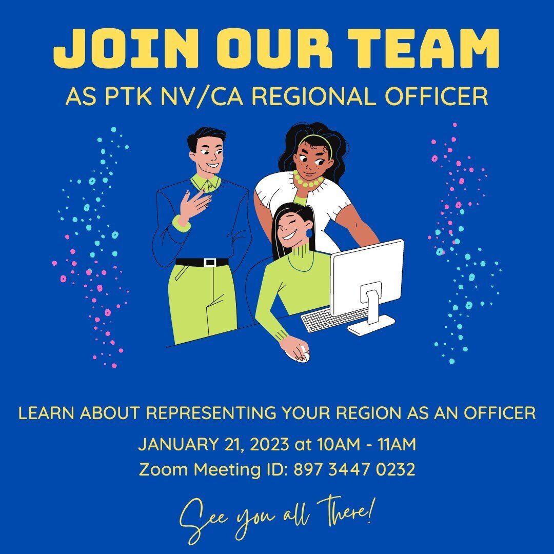 We will have another meeting to run as NV/CA Regional Officer.

#ptkhonorsociety #ptkofficers #phithetakappa #phithetakappahonorsociety