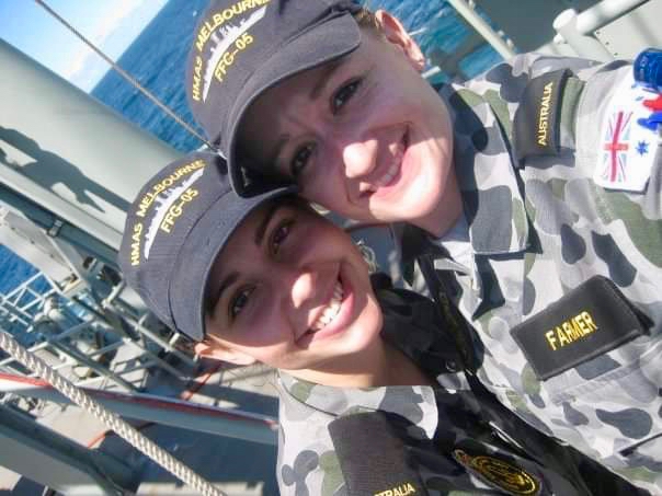 PIC 4      2009 – onboard HMAS MELBOURNE – first day at sea on Melbourne – pic is taken on the flag deck during OOWMANS (Officer of the Watch Manoeuvres ).jpg