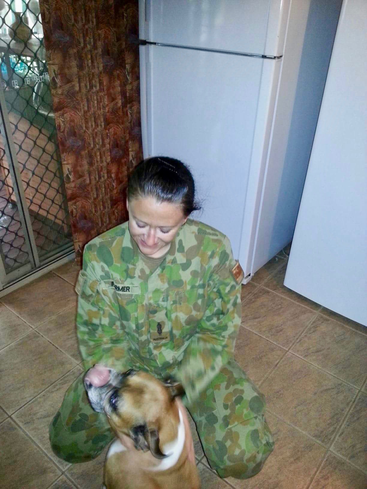 PIC 20    2013 – AUSTRALIA – Day I landed back in Australia from overseas, my M&D took me home (Narangba, Brisbane) to get changed before I had to catch a connecting flight to Cairns (home) and that’s my dog, Kira.jpg