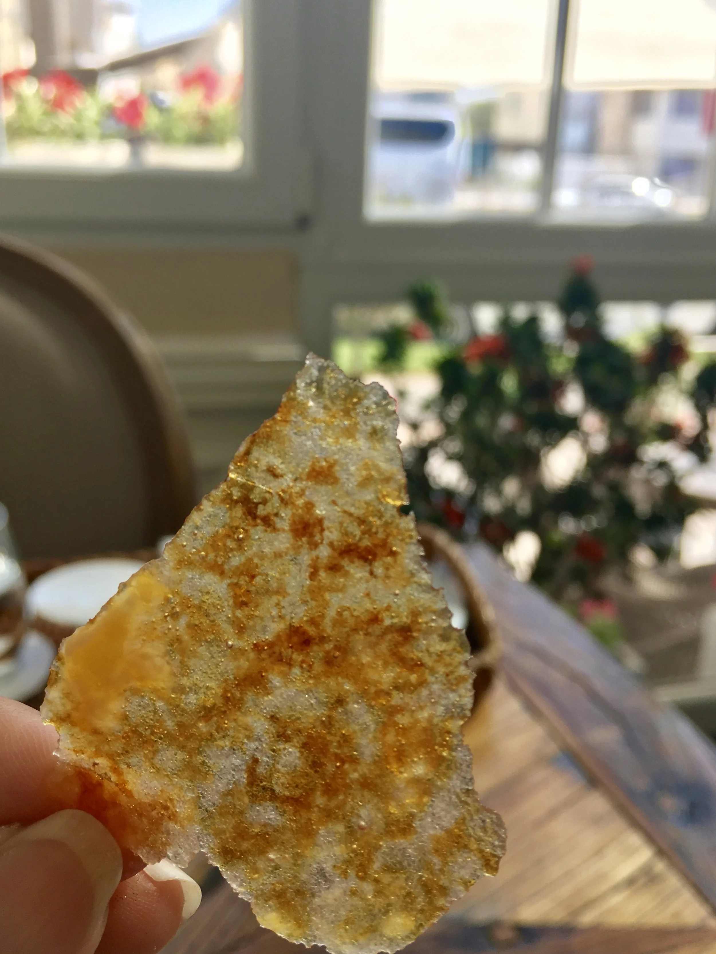 a delicate shard of brûlée