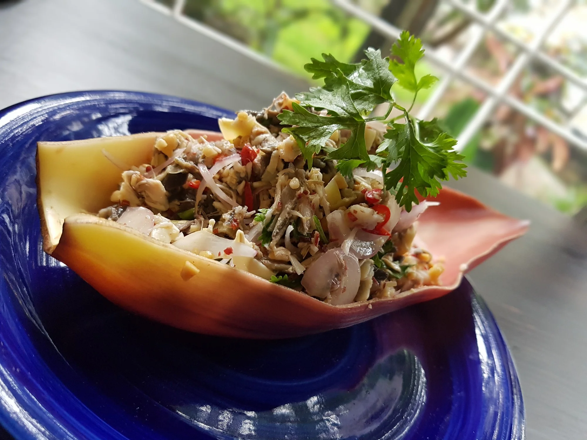 Banana Flower Salad in our downtown Yangon Cooking Classes