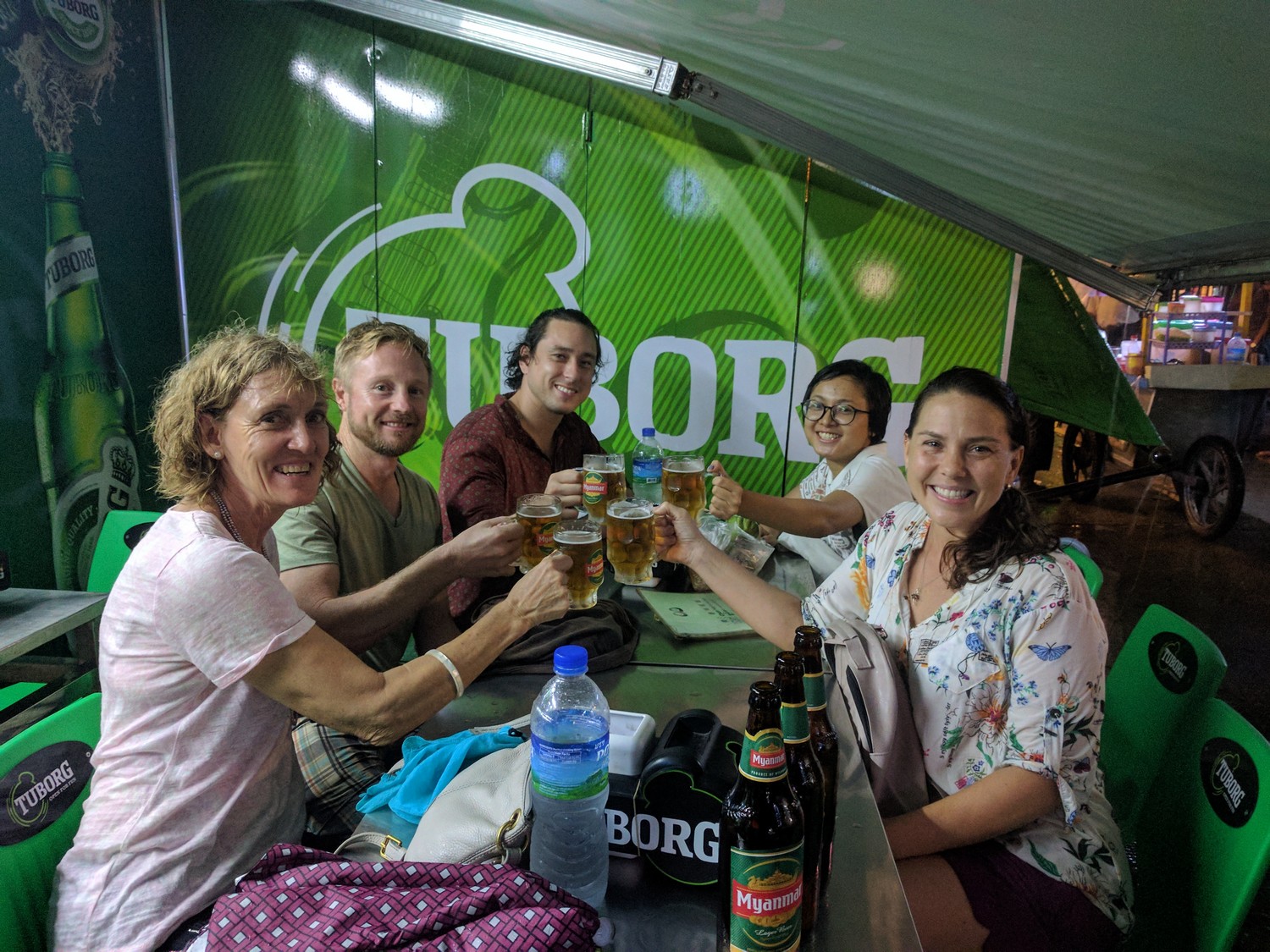Yangon Food Tour in the evening at 19th Street