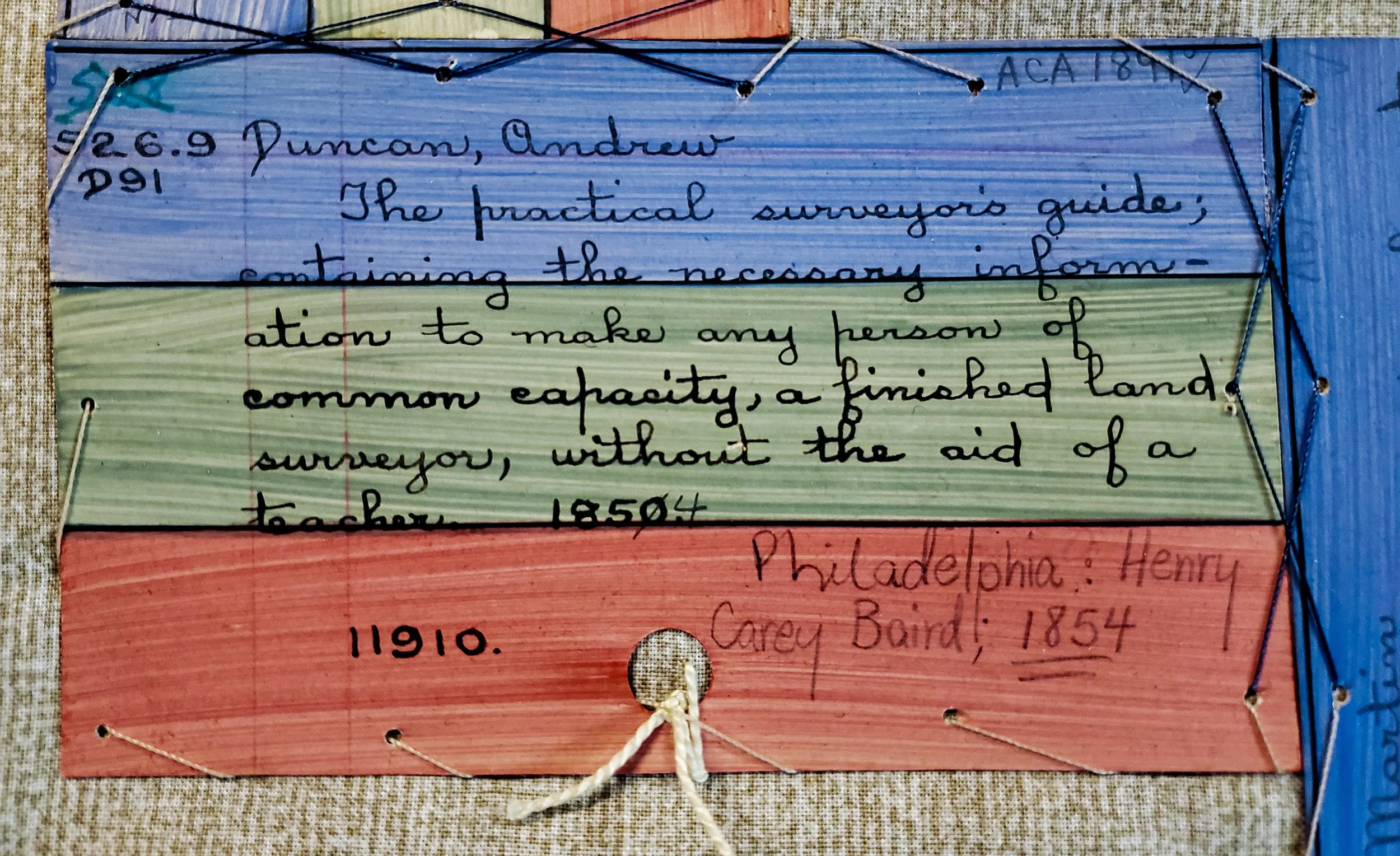 Detail, Quilt: Sampler Of Library Catalog Cards 1851- 2006. Collection International Quilt Museum, Lincoln, Nebraska