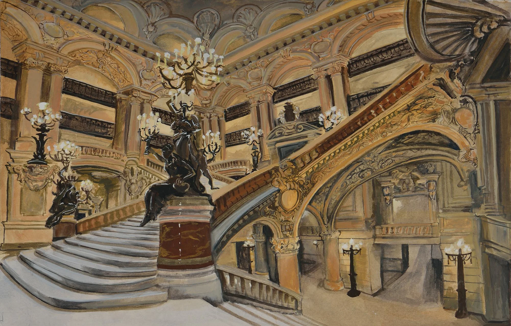 Garnier, Gouache on board, 16x20