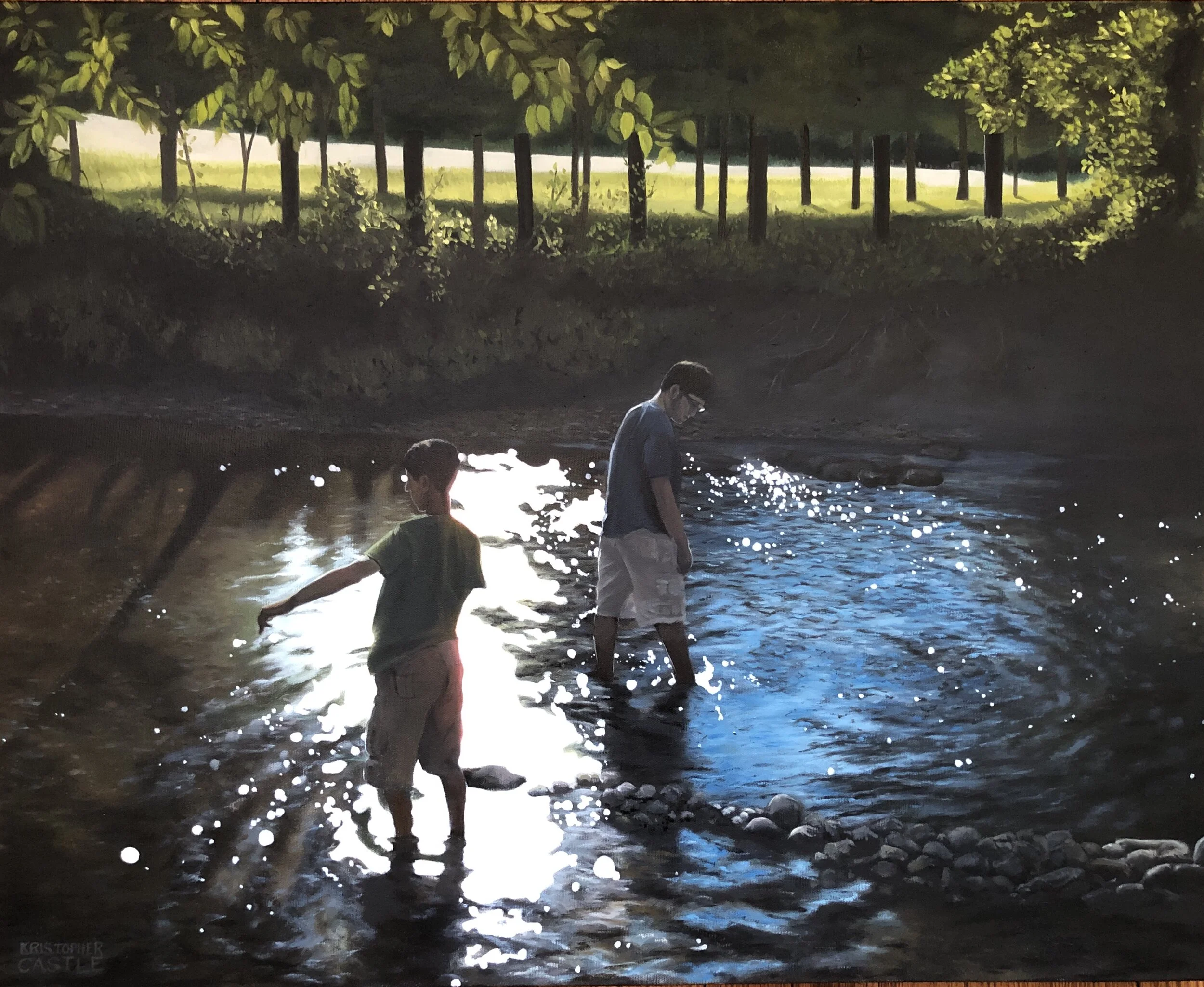Salmon Brook, Summer Day, Oil on canvas, 24 x 30, Commission, Private collection
