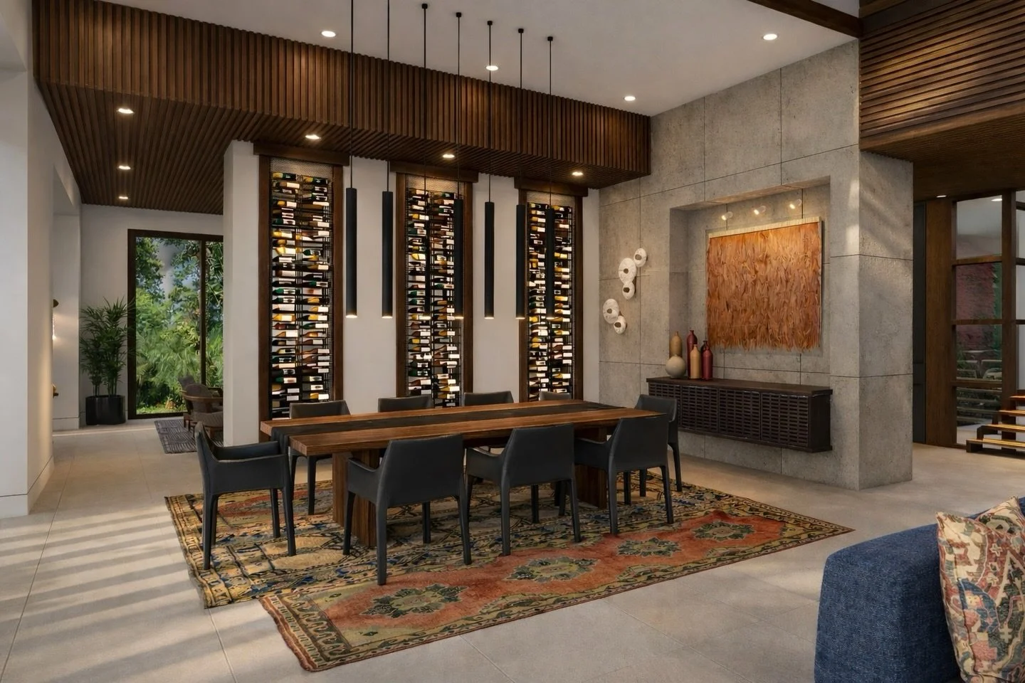 ✨BALI RESIDENCE✨

This is the dining room we designed, with pieces from our clients&rsquo; travels. The wine collection worked right into the space. The goal was to bring in the feeling of being in  Bali in a way that felt natural. 

WELCH DESIGN STU